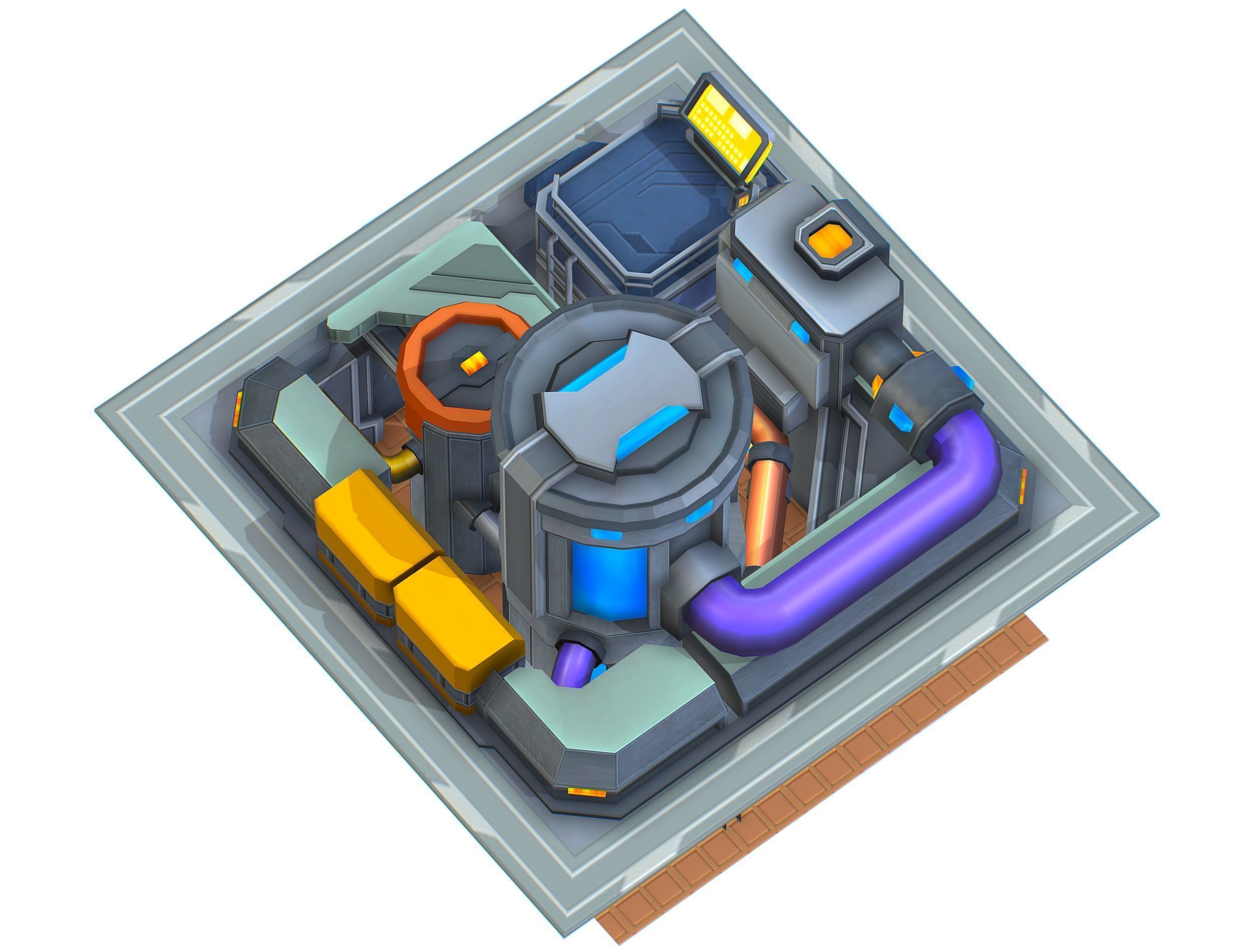 isometrical fuel rig platform station upgrade 4 Low-poly 3D model_3