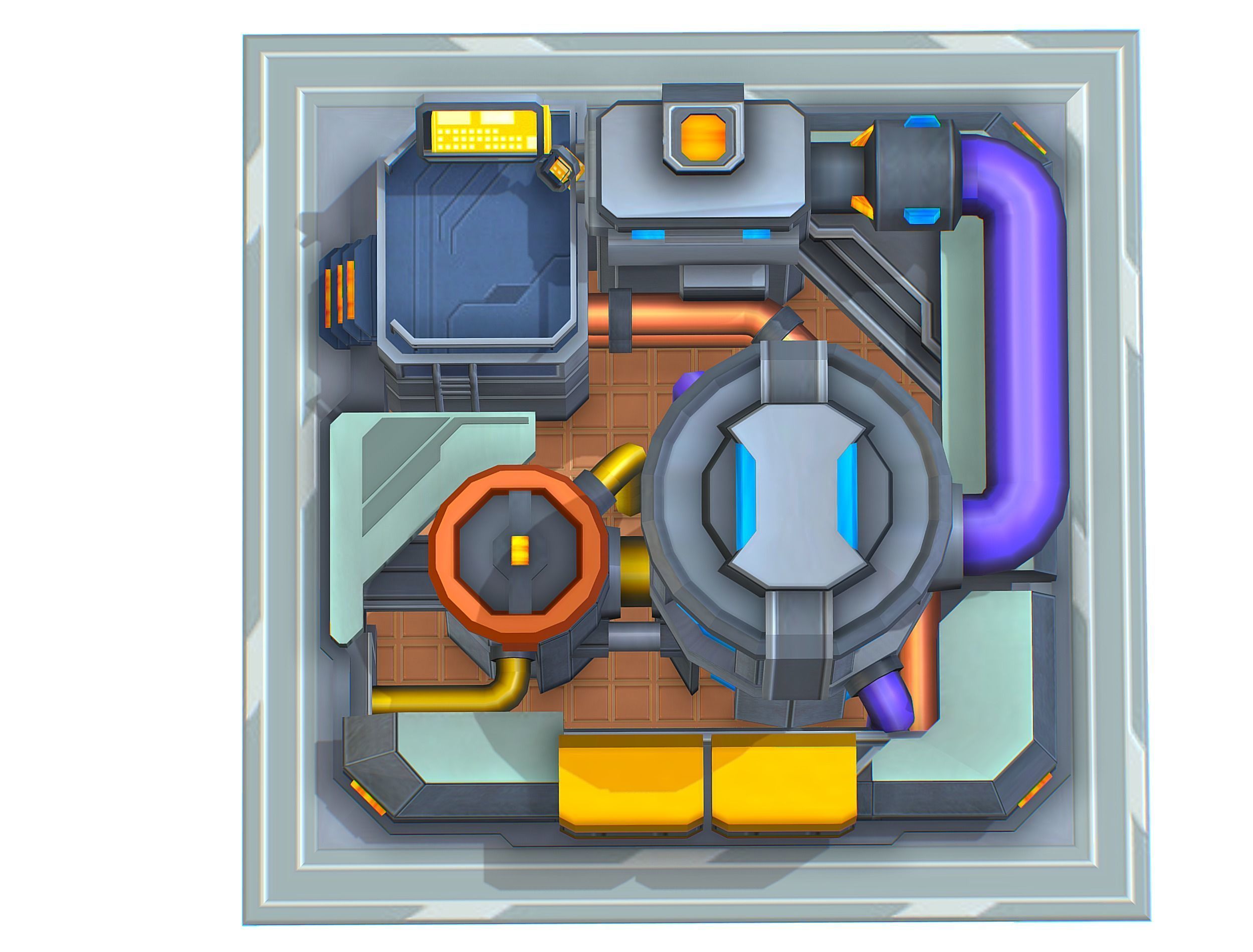 isometrical fuel rig platform station upgrade 4 Low-poly 3D model_14