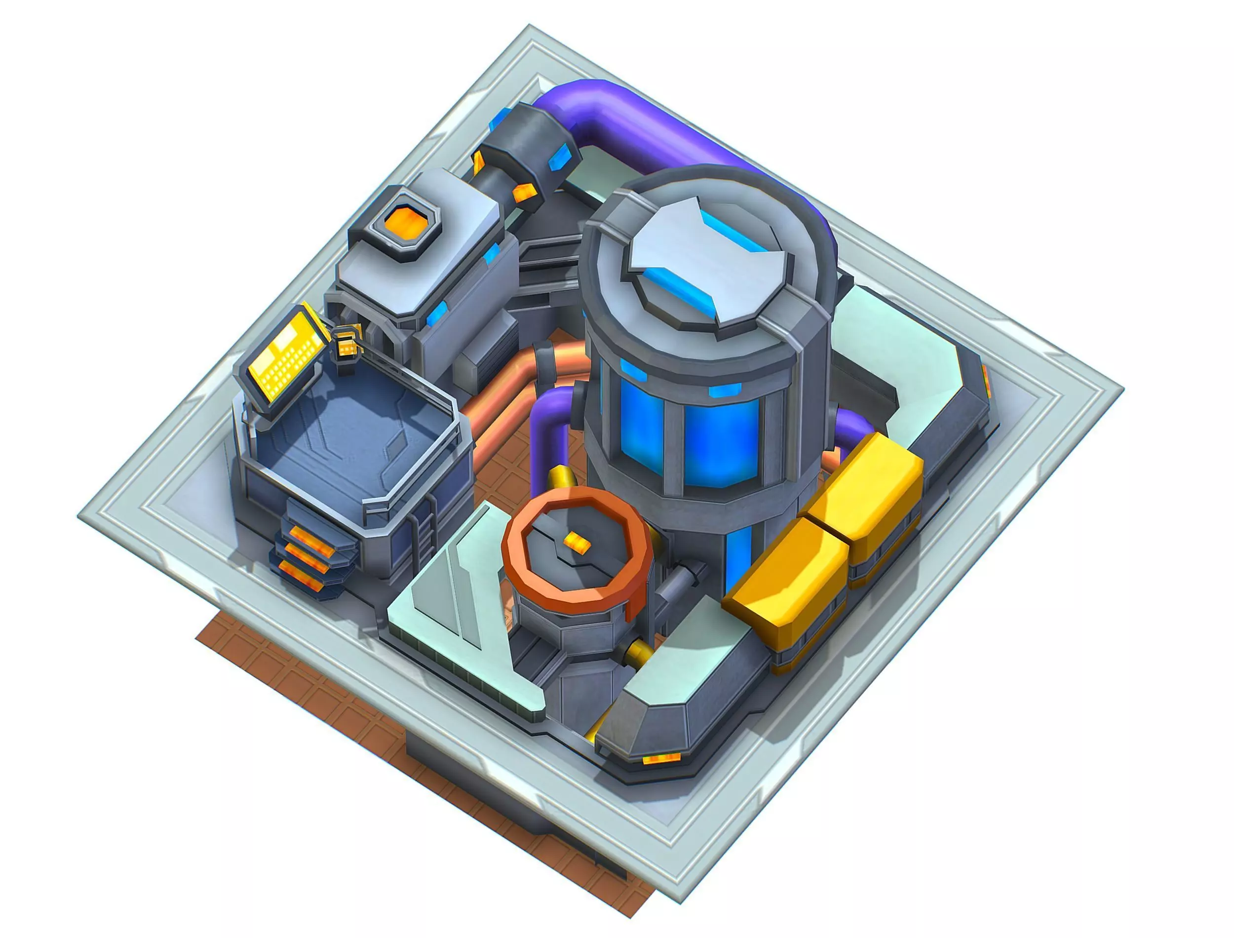 isometrical fuel rig platform station upgrade 4 Low-poly 3D model_0