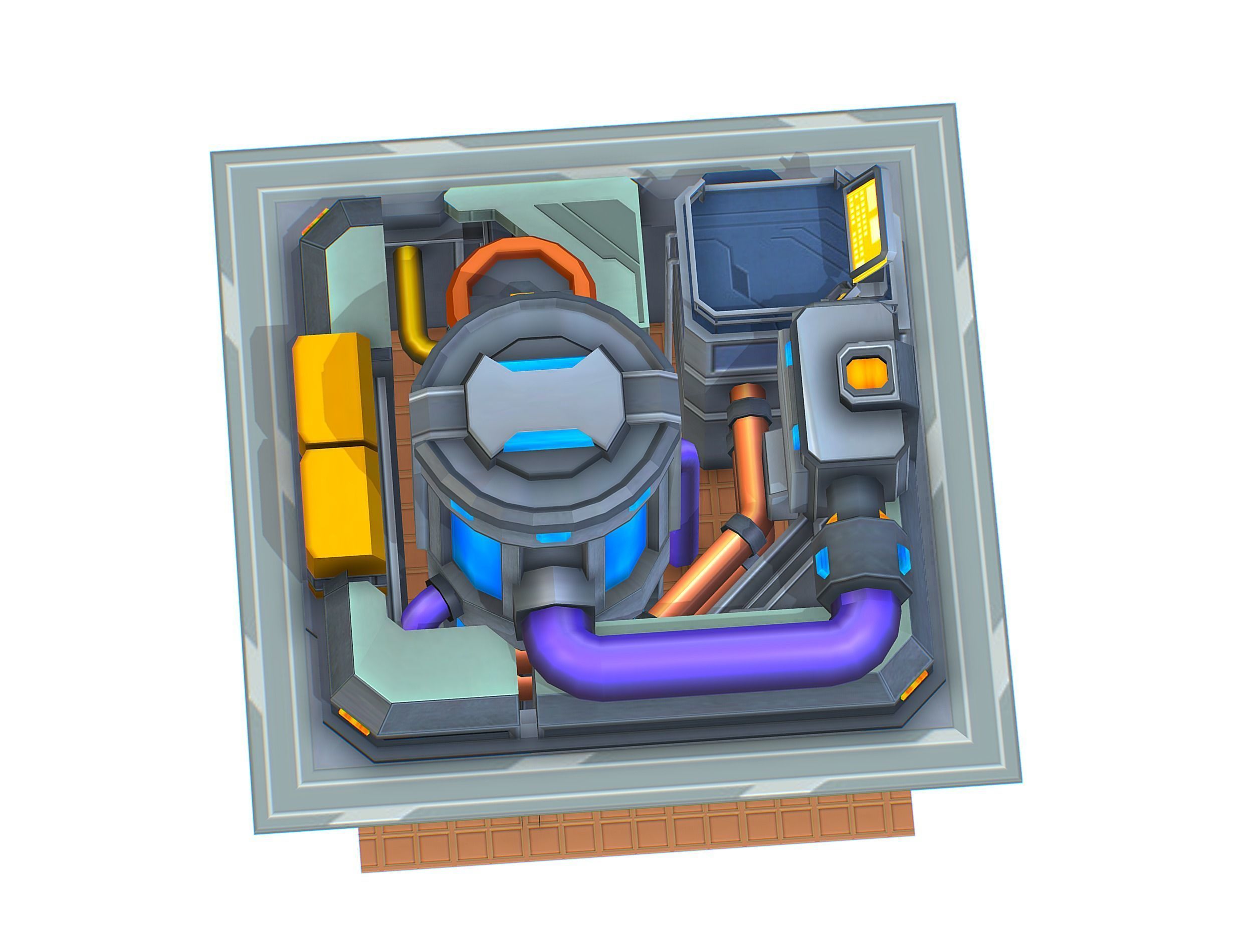 isometrical fuel rig platform station upgrade 4 Low-poly 3D model_4