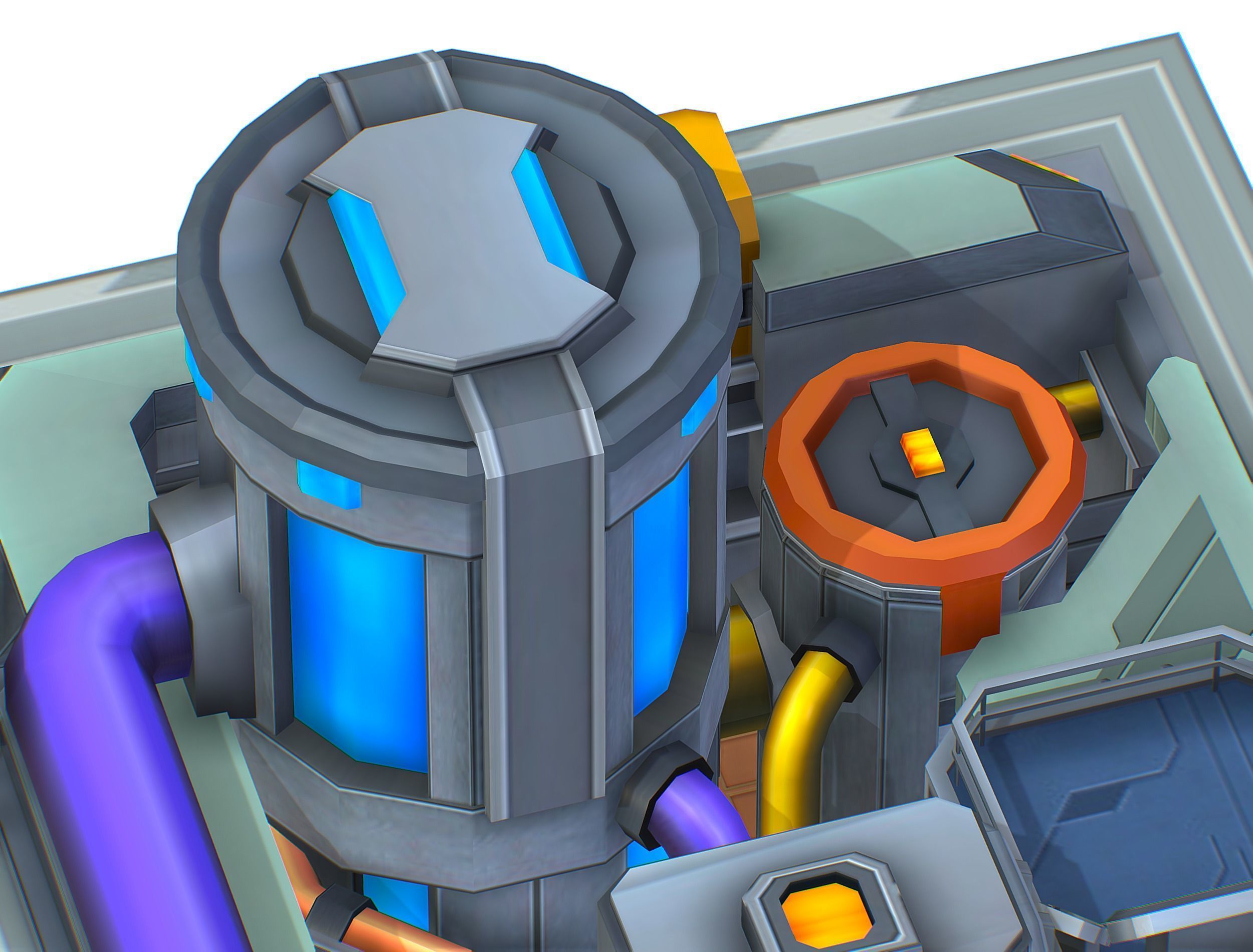 isometrical fuel rig platform station upgrade 4 Low-poly 3D model_6