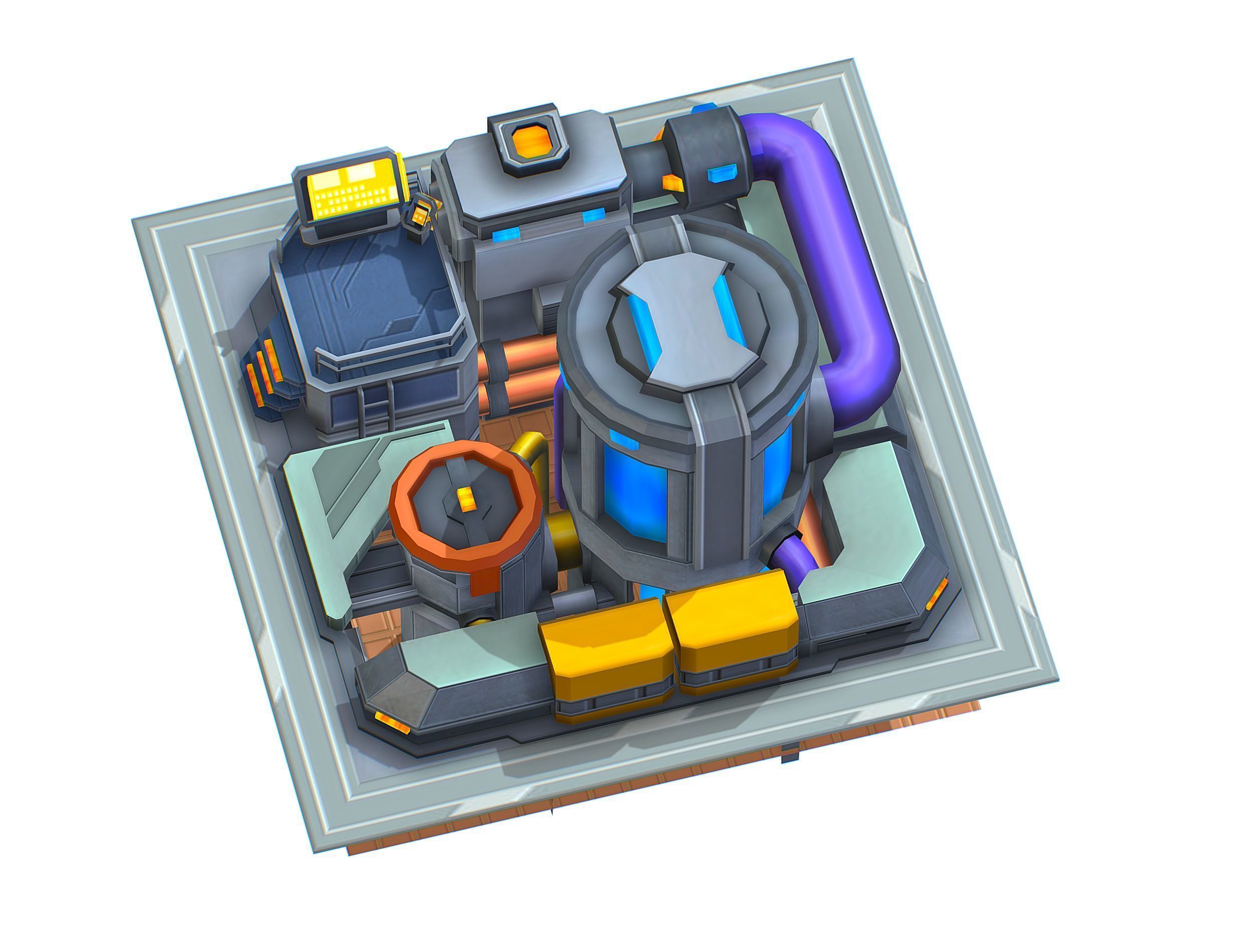 isometrical fuel rig platform station upgrade 4 Low-poly 3D model_1