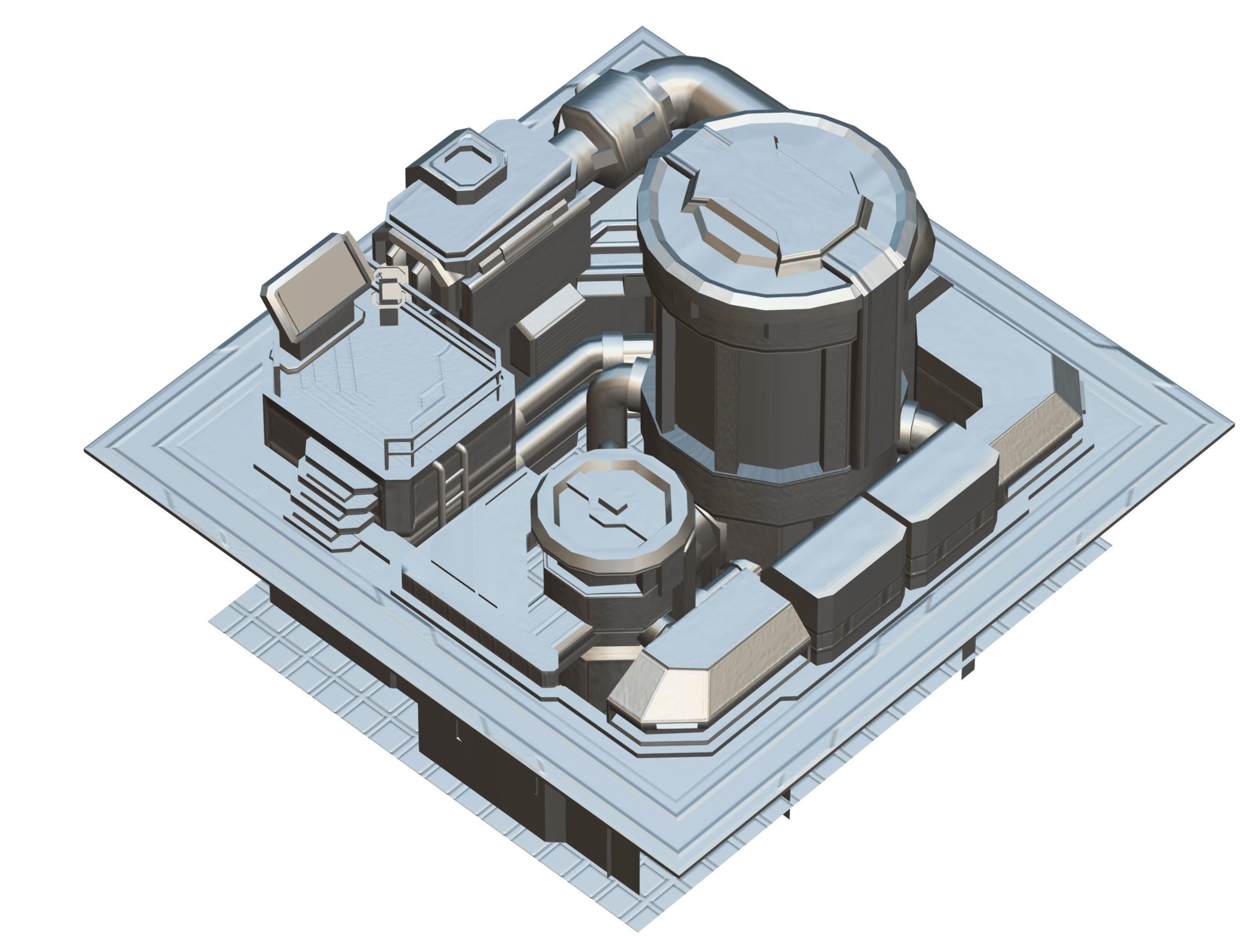 isometrical fuel rig platform station upgrade 4 Low-poly 3D model_18