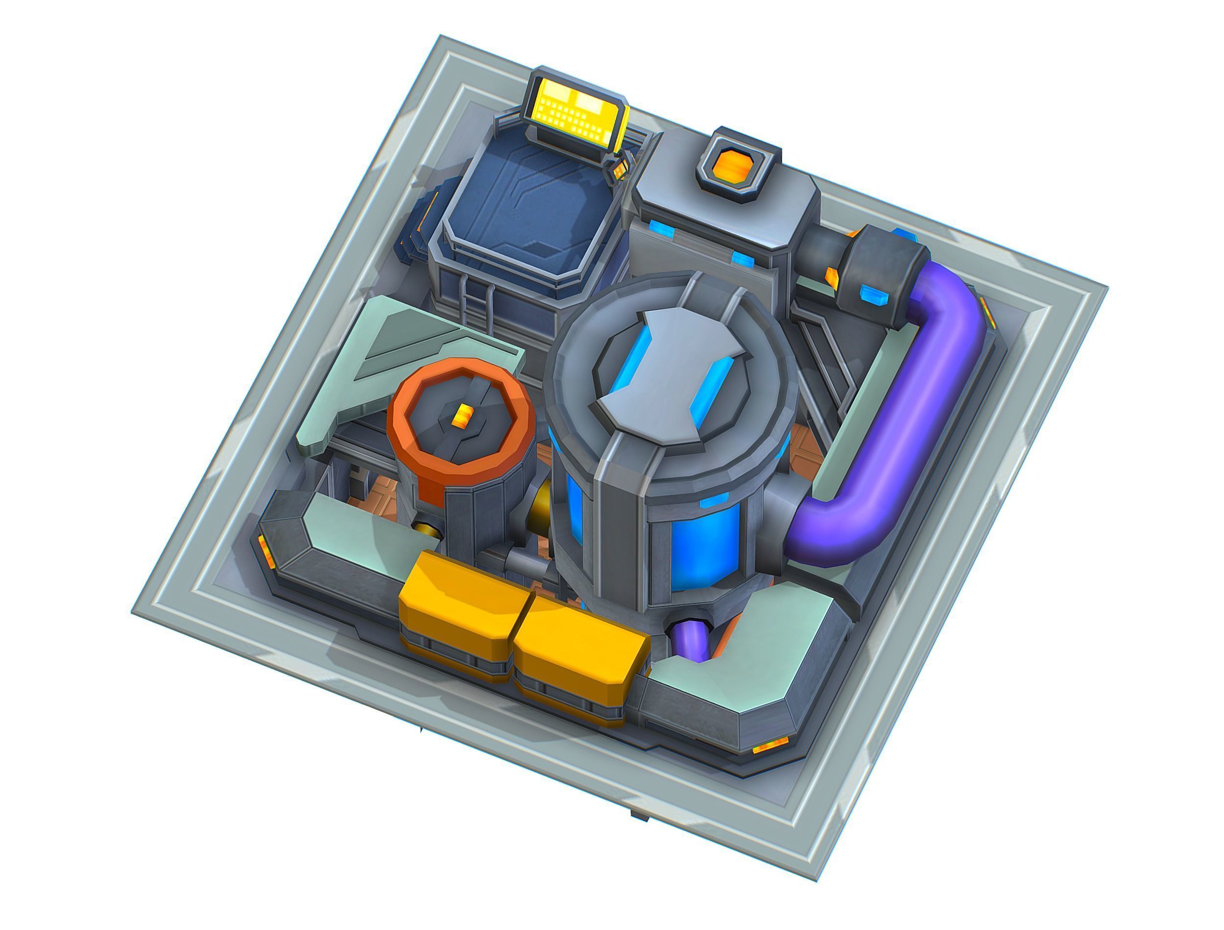 isometrical fuel rig platform station upgrade 4 Low-poly 3D model_2