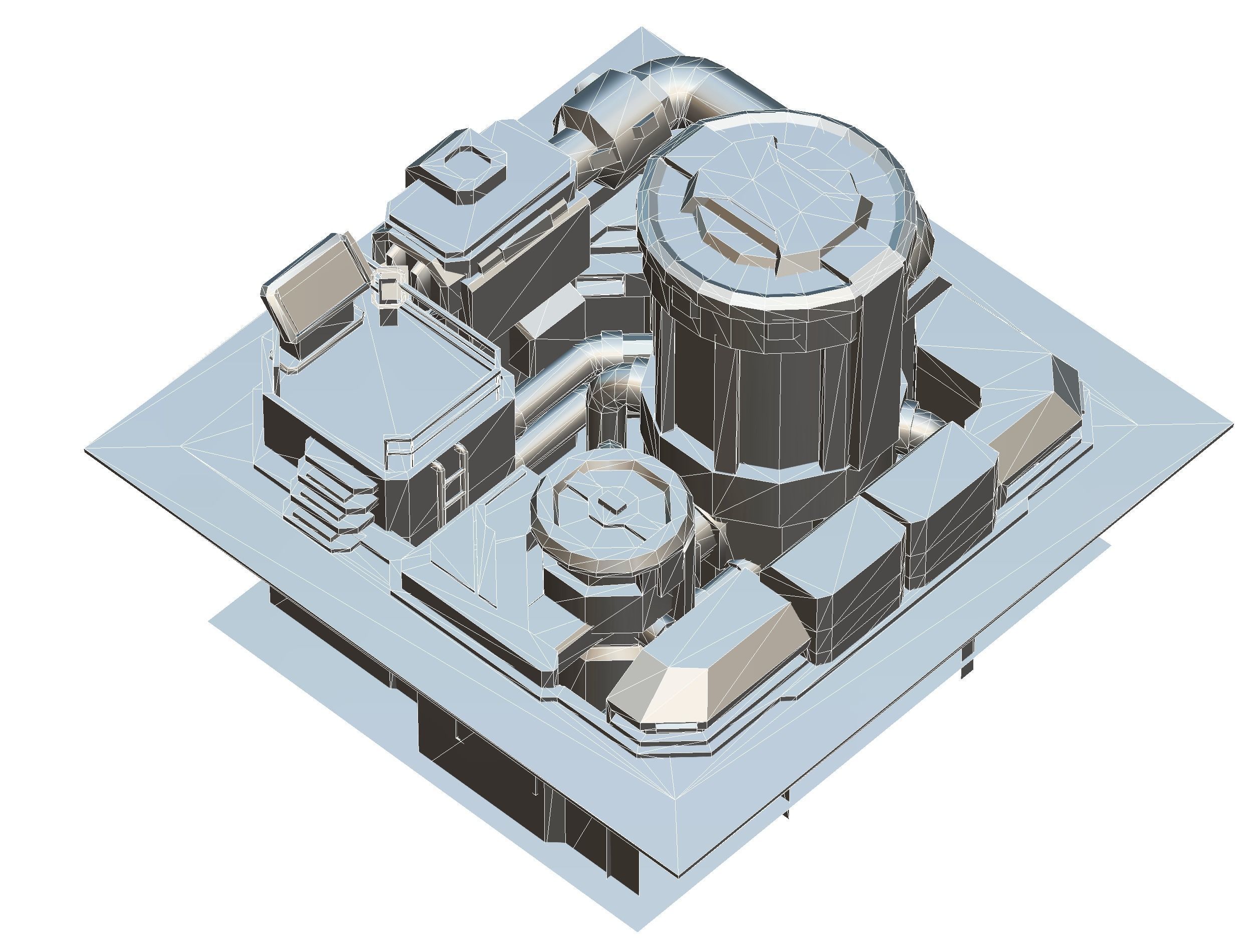isometrical fuel rig platform station upgrade 4 Low-poly 3D model_17