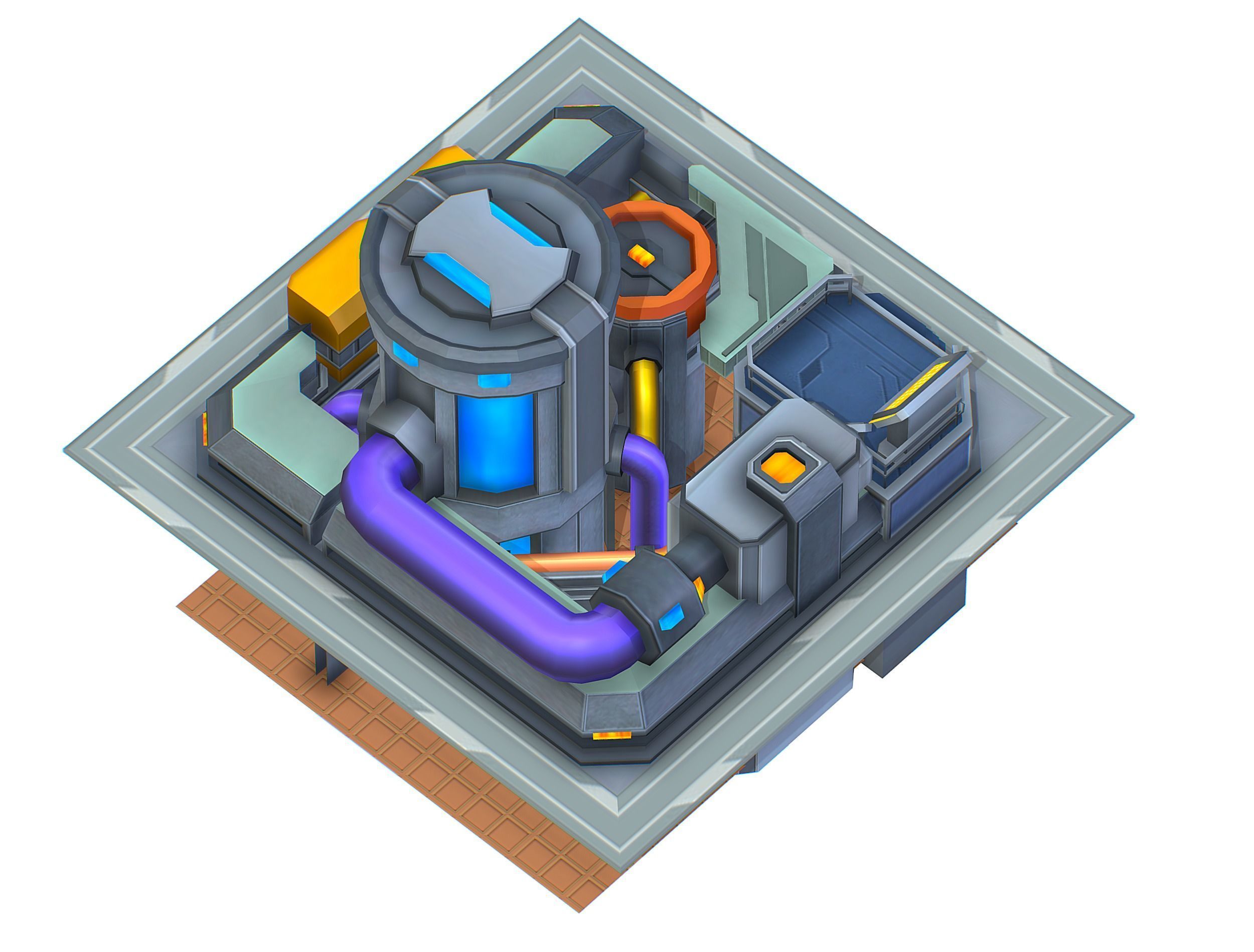 isometrical fuel rig platform station upgrade 4 Low-poly 3D model_5