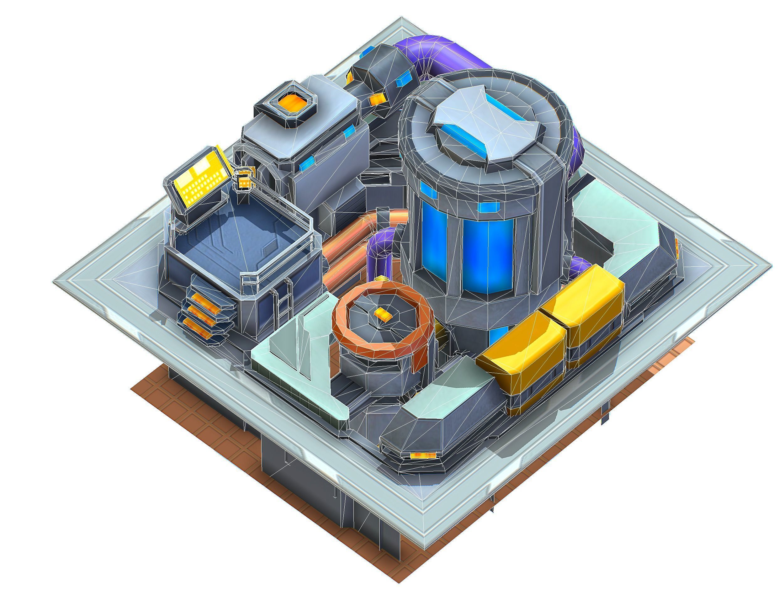 isometrical fuel rig platform station upgrade 4 Low-poly 3D model_16