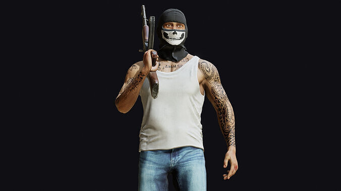 Cartel Sicario Low-poly 3D model