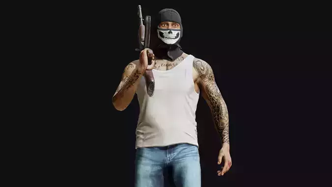 Cartel Sicario Low-poly 3D model