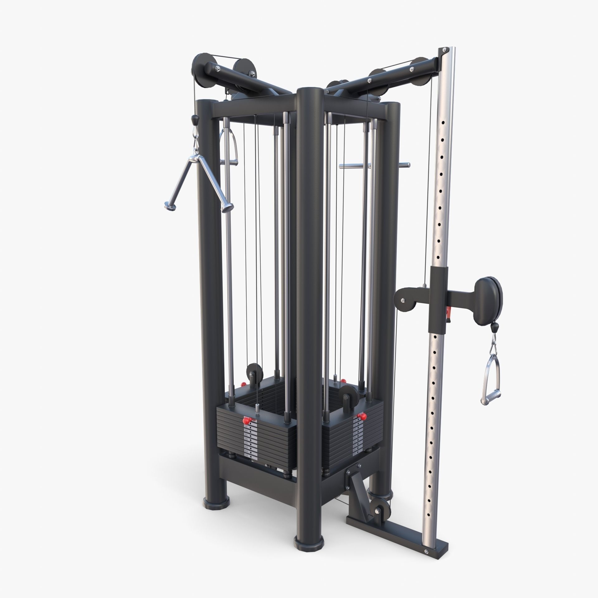 4 Station multi gym Low-poly 3D model_4