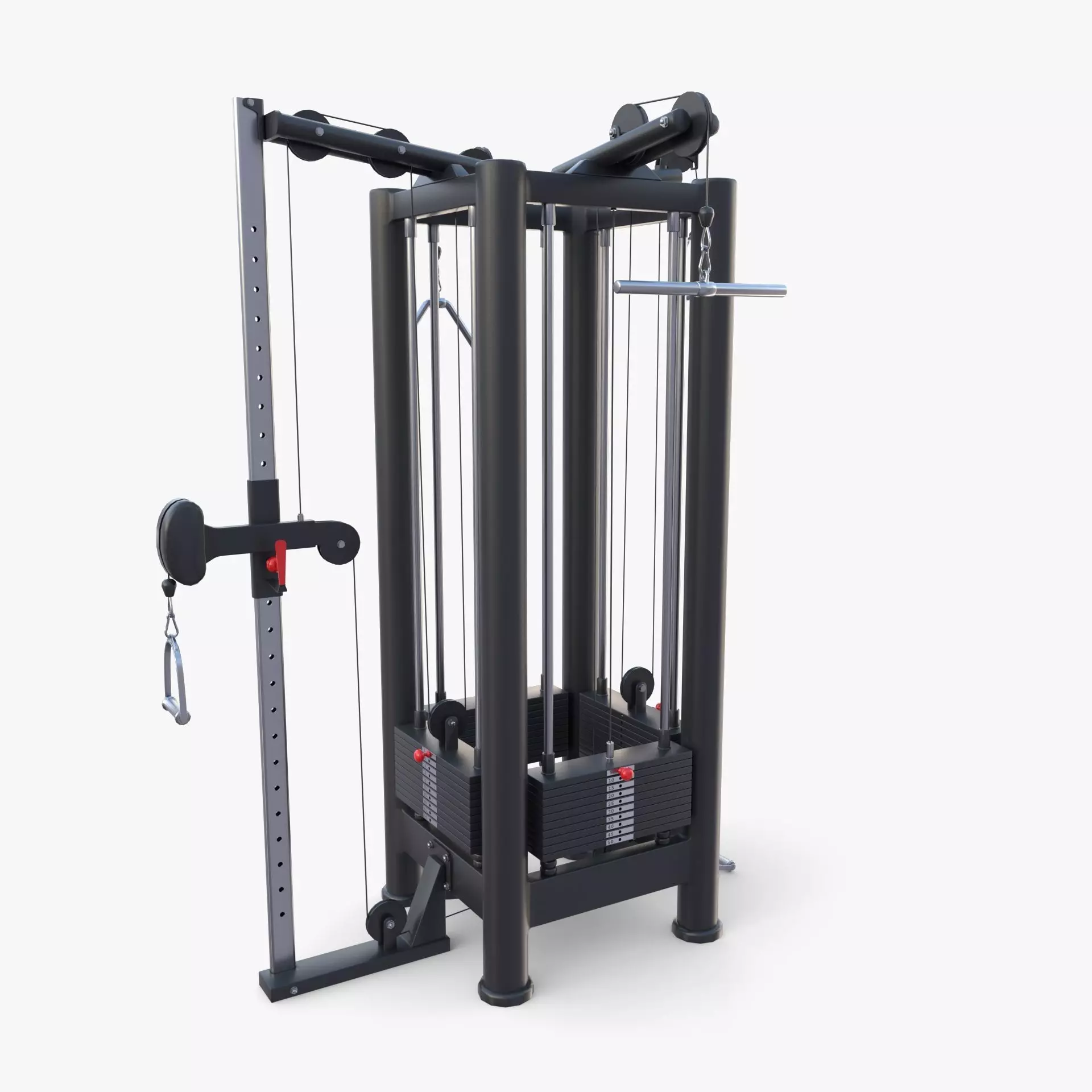 4 Station multi gym Low-poly 3D model_0