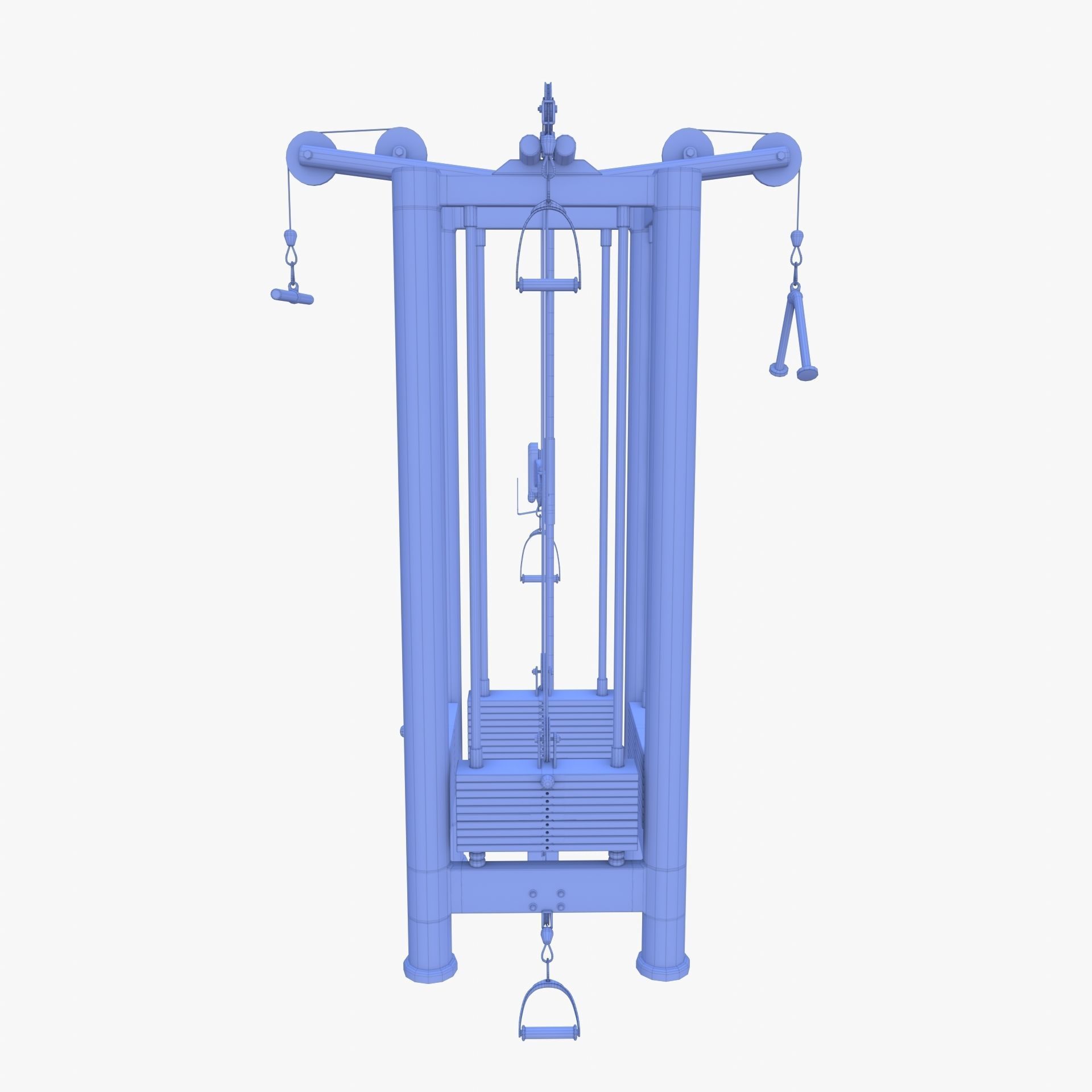 4 Station multi gym Low-poly 3D model_7