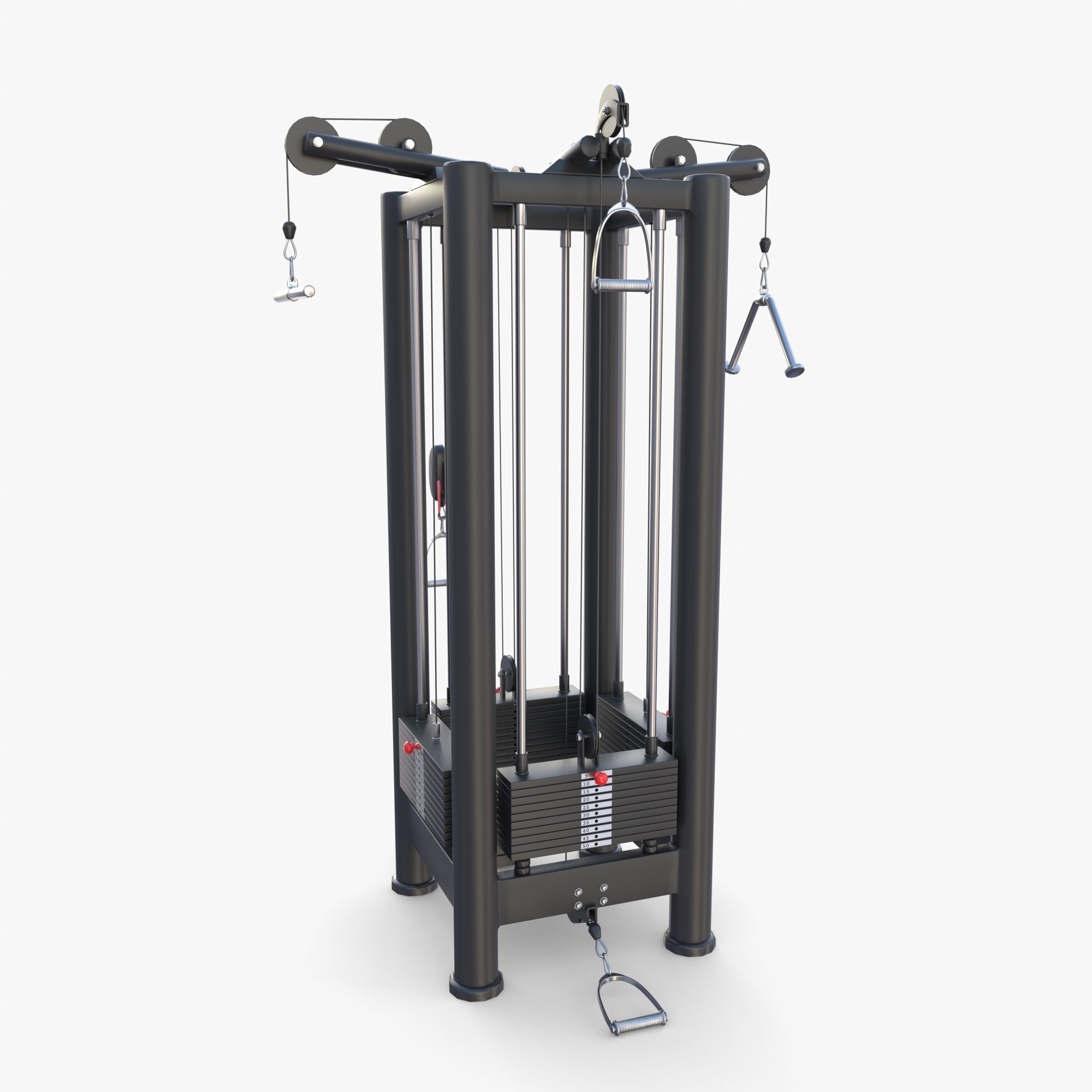 4 Station multi gym Low-poly 3D model_2