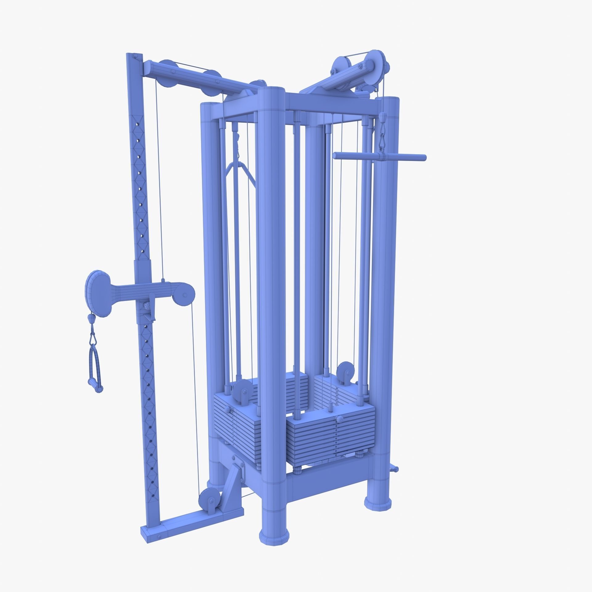 4 Station multi gym Low-poly 3D model_6