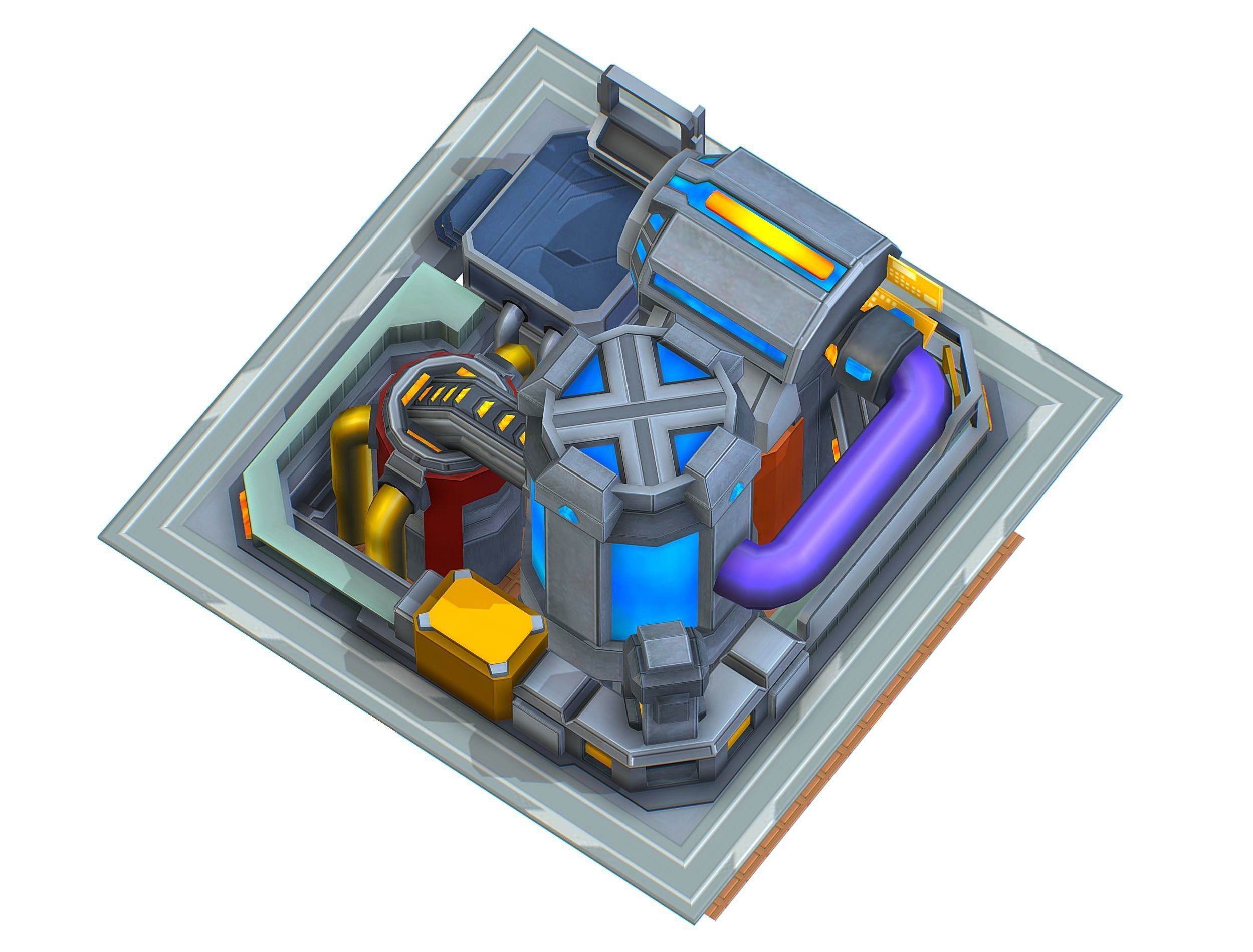 isometrical fuel rig platform station upgrade 5 Low-poly 3D model_3