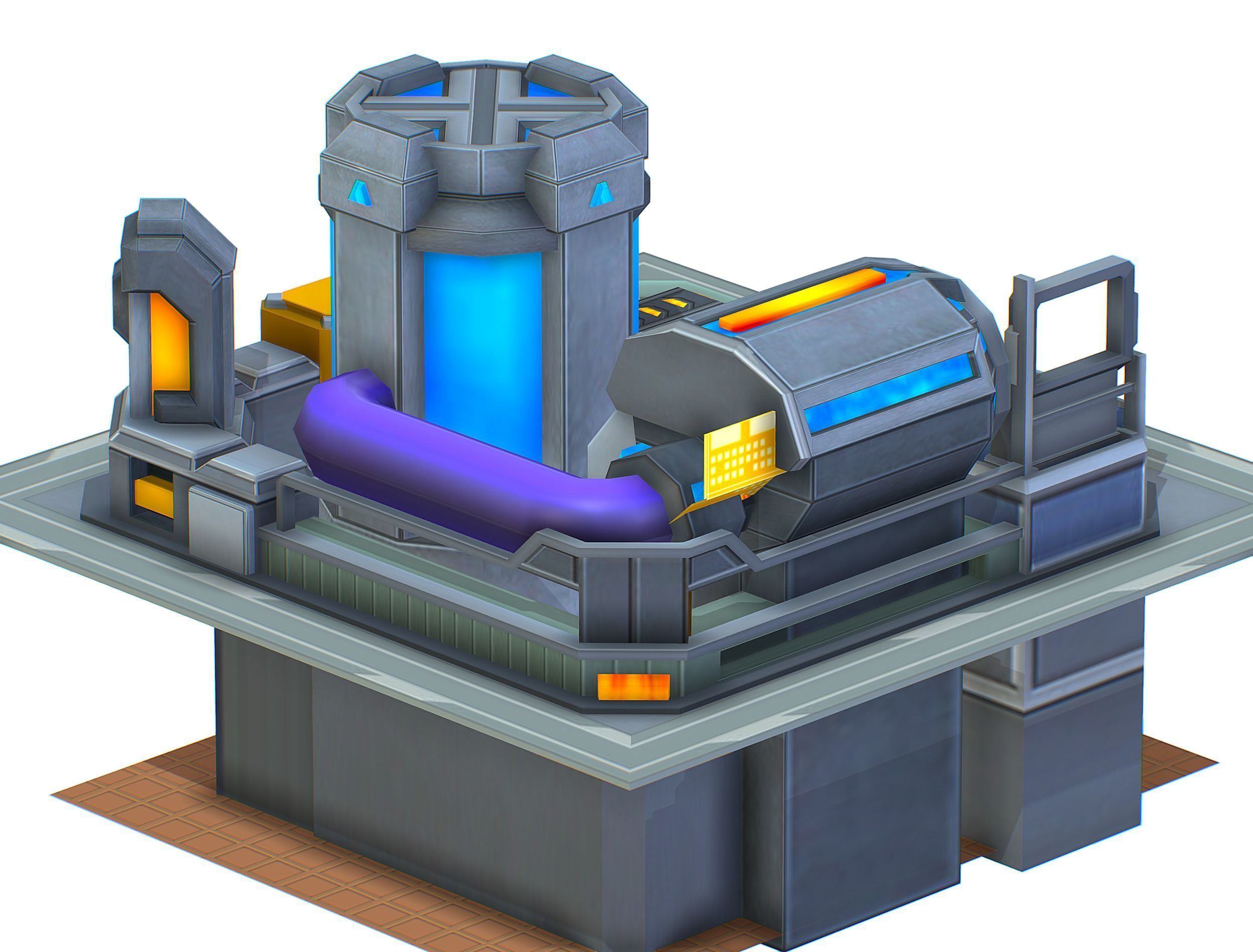 isometrical fuel rig platform station upgrade 5 Low-poly 3D model_7