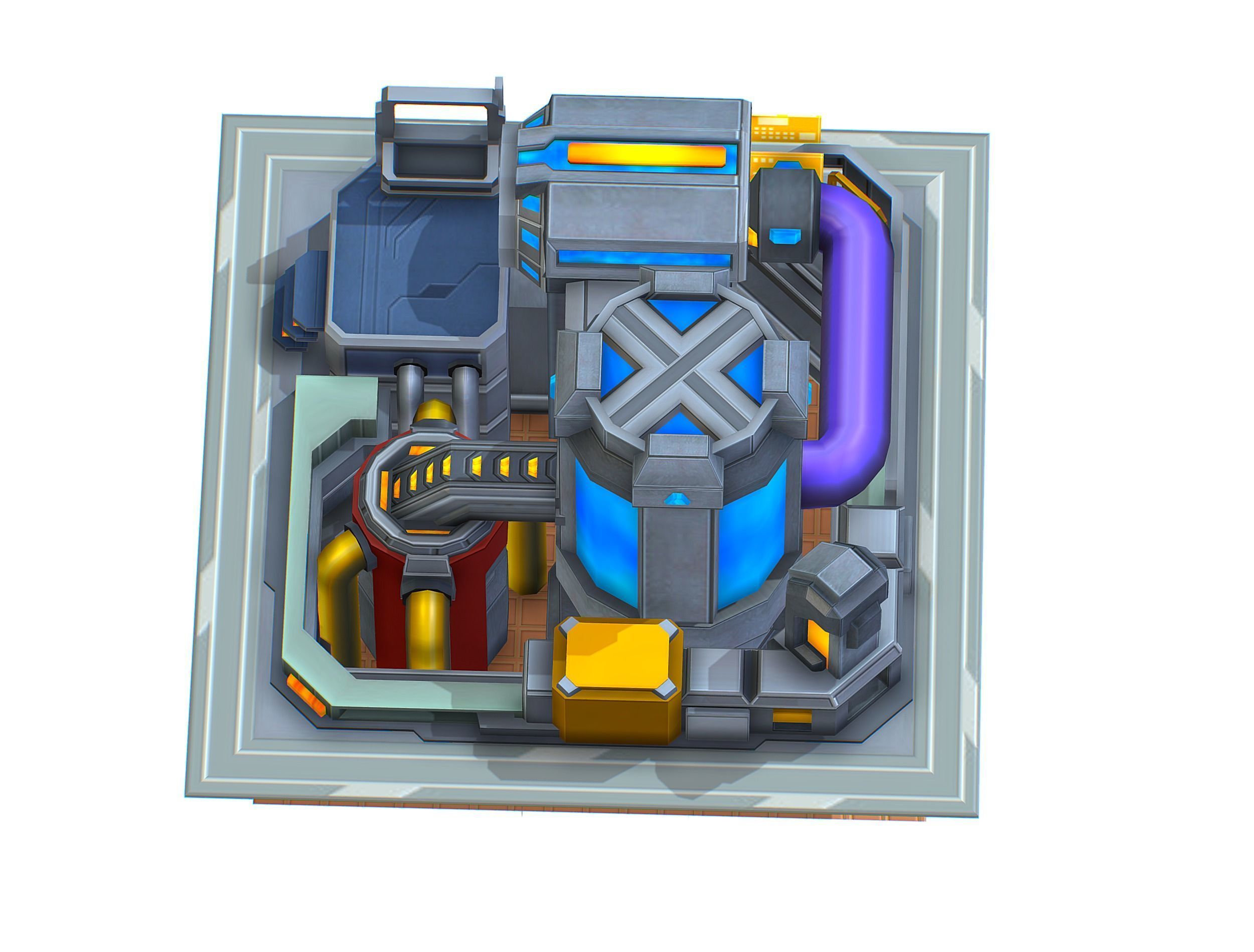 isometrical fuel rig platform station upgrade 5 Low-poly 3D model_2