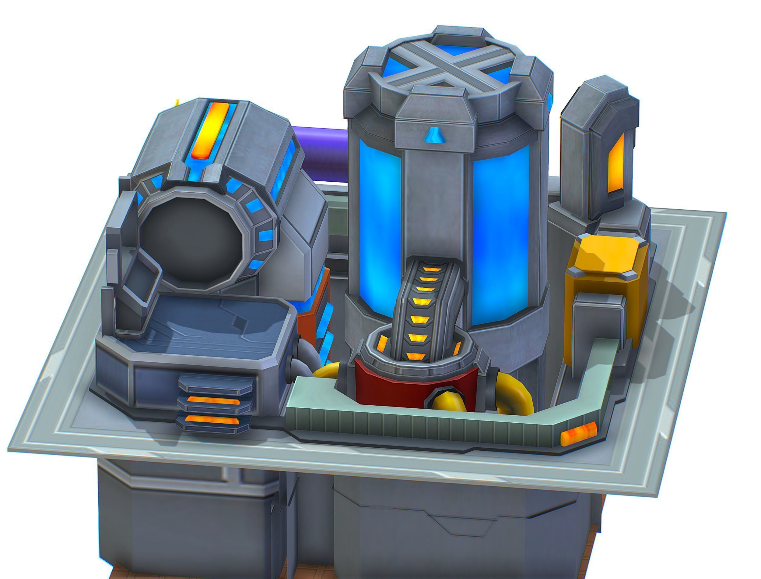 isometrical fuel rig platform station upgrade 5 Low-poly 3D model_10