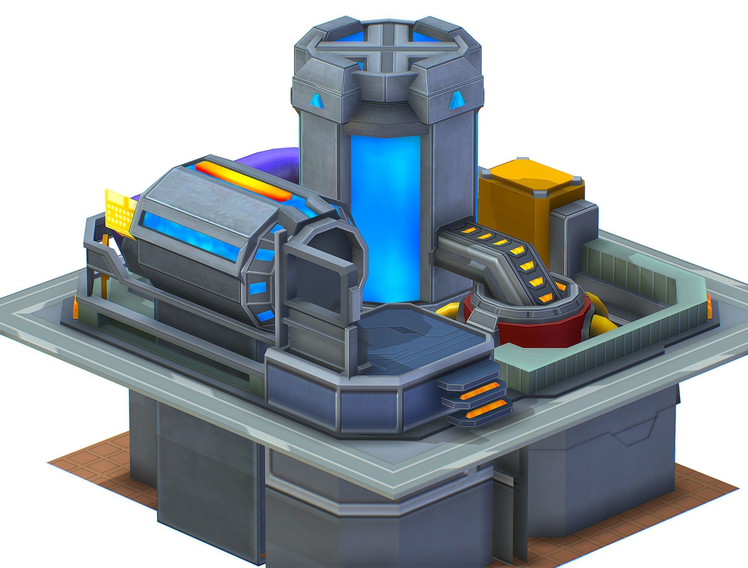 isometrical fuel rig platform station upgrade 5 Low-poly 3D model_9