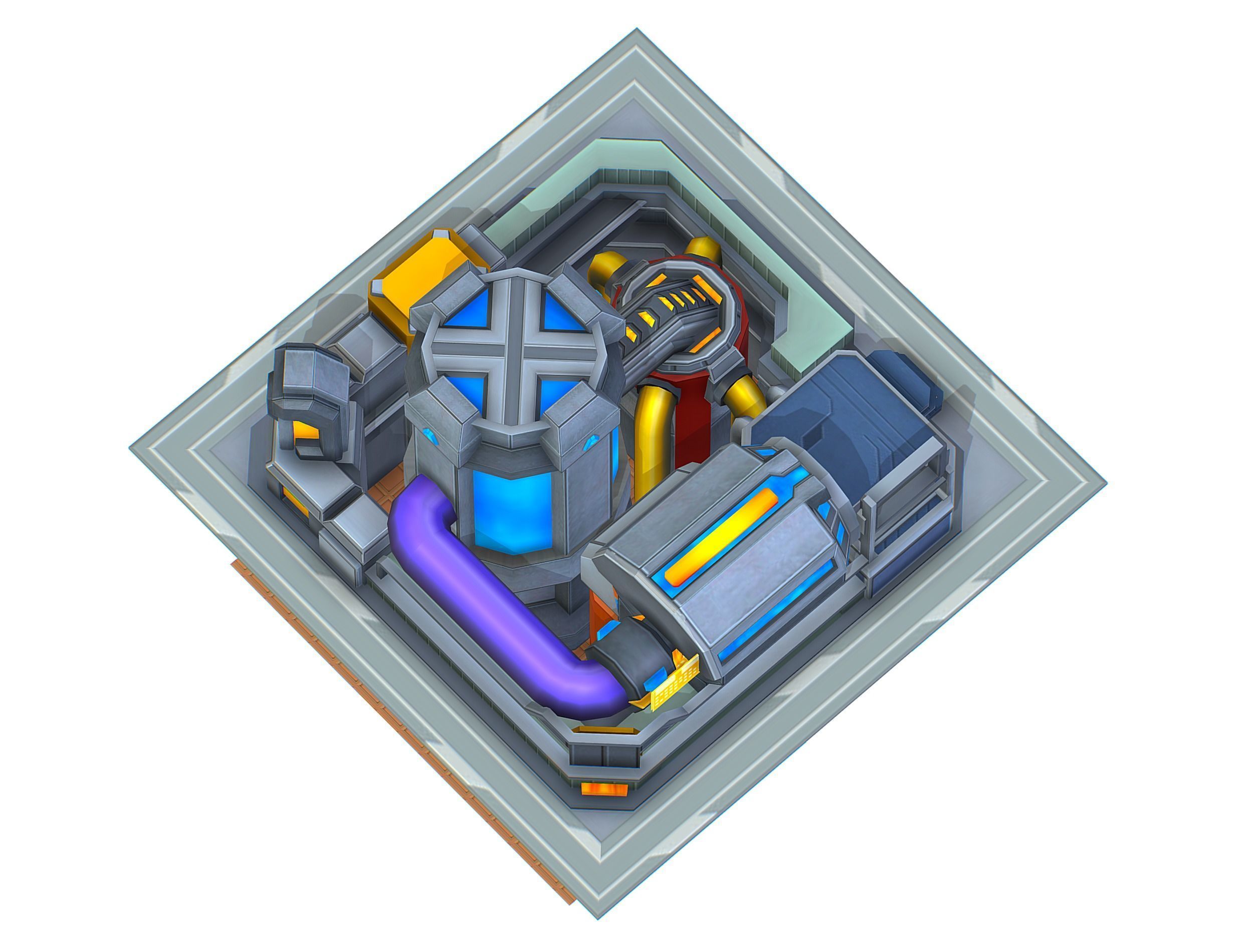 isometrical fuel rig platform station upgrade 5 Low-poly 3D model_6