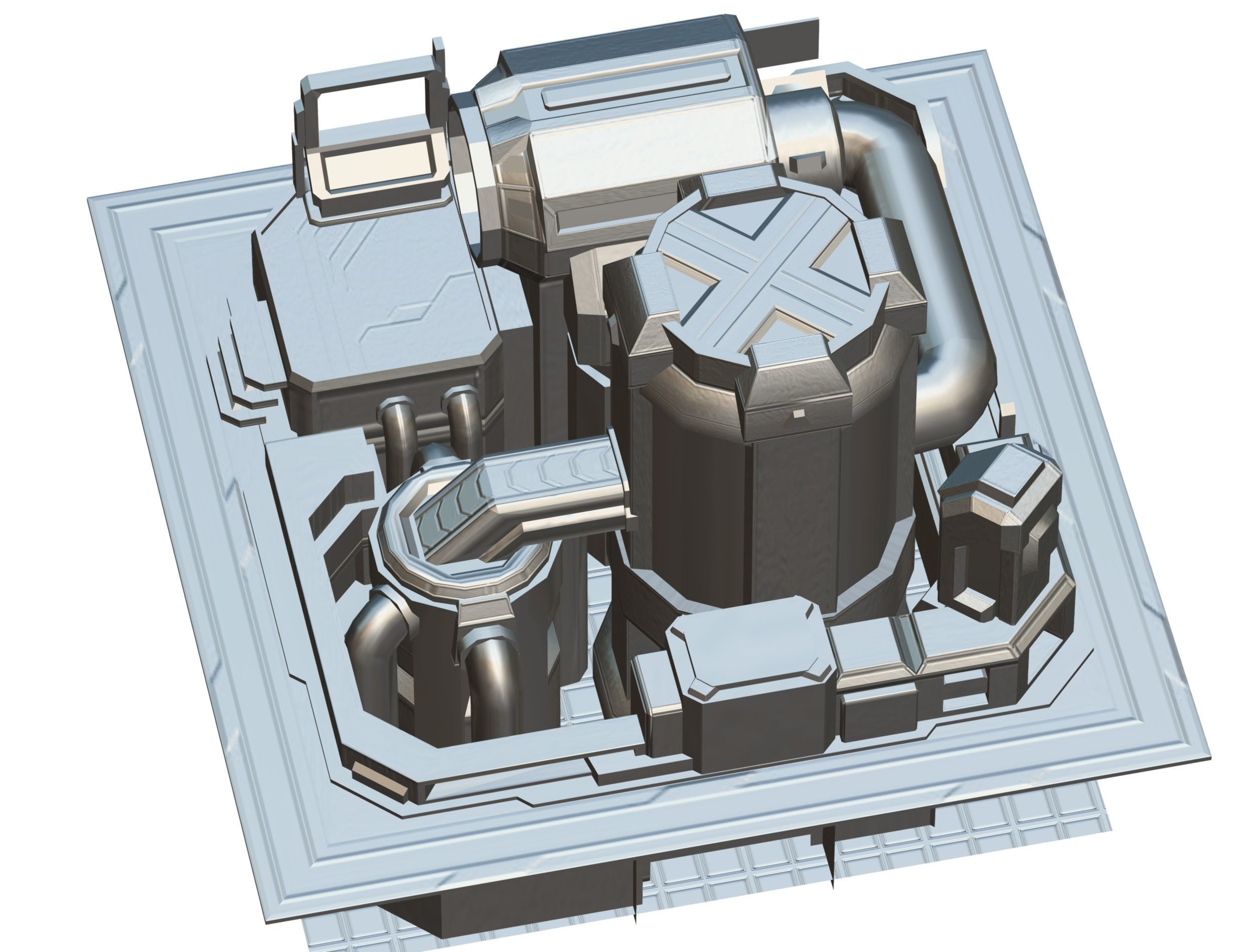 isometrical fuel rig platform station upgrade 5 Low-poly 3D model_26