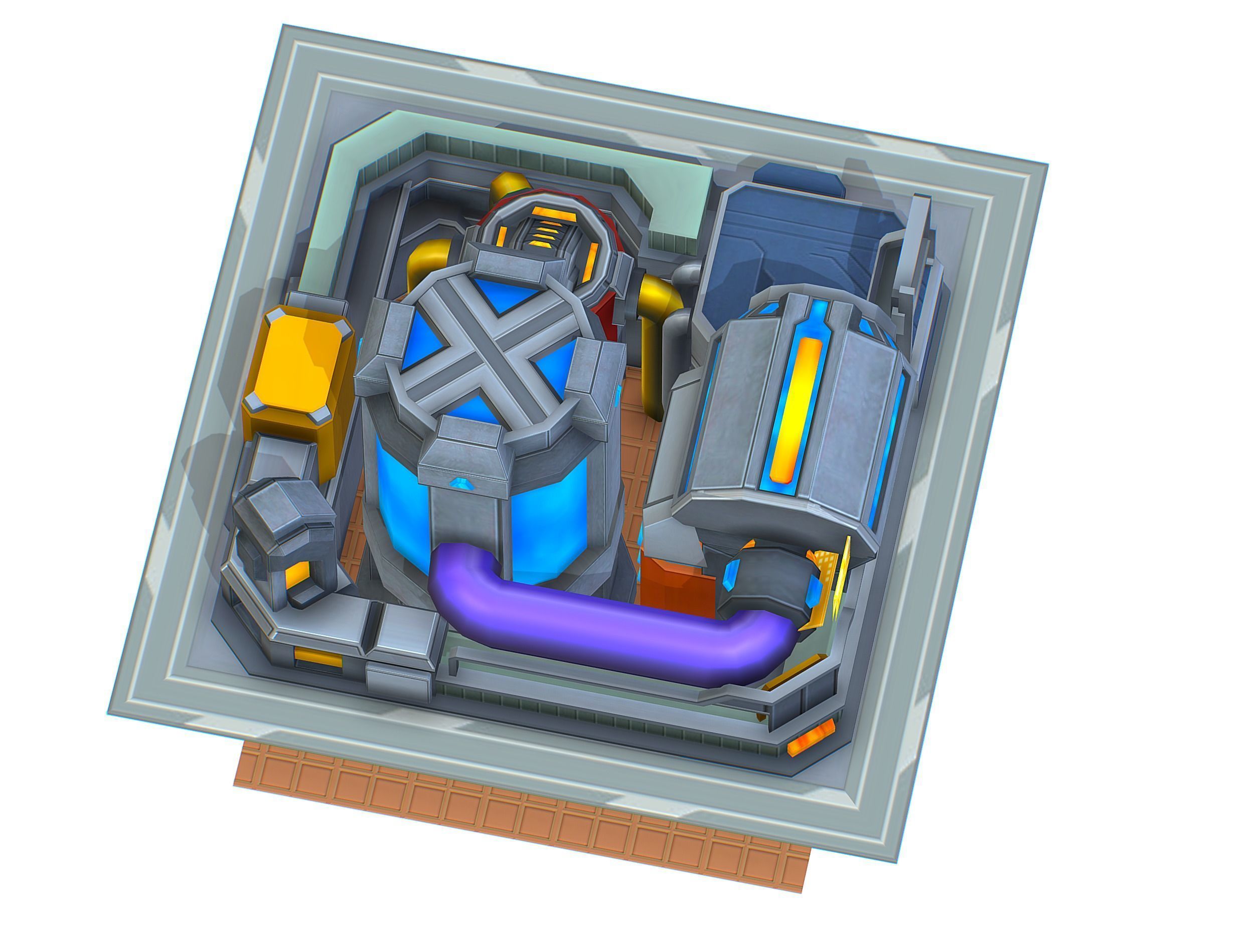 isometrical fuel rig platform station upgrade 5 Low-poly 3D model_5