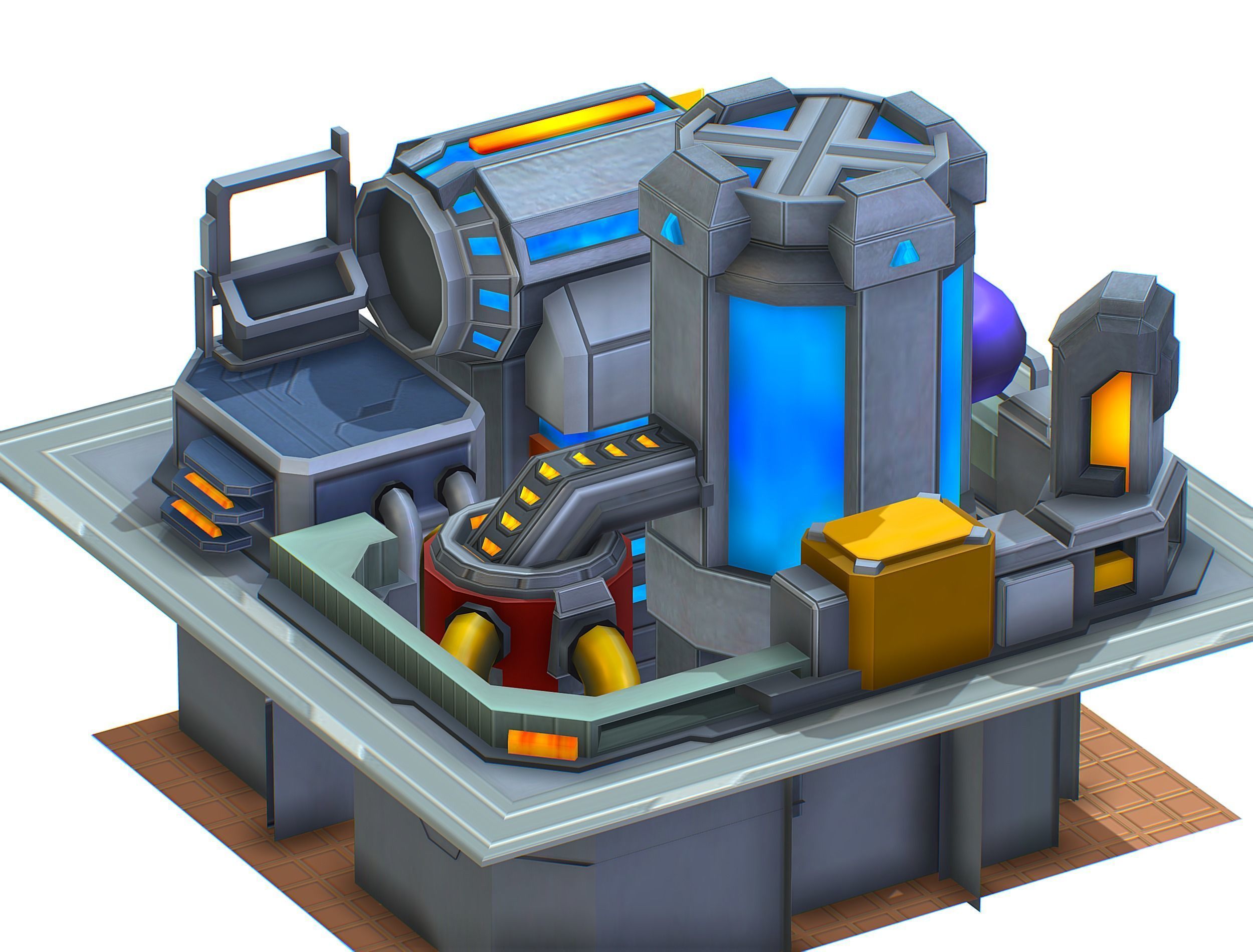 isometrical fuel rig platform station upgrade 5 Low-poly 3D model_11