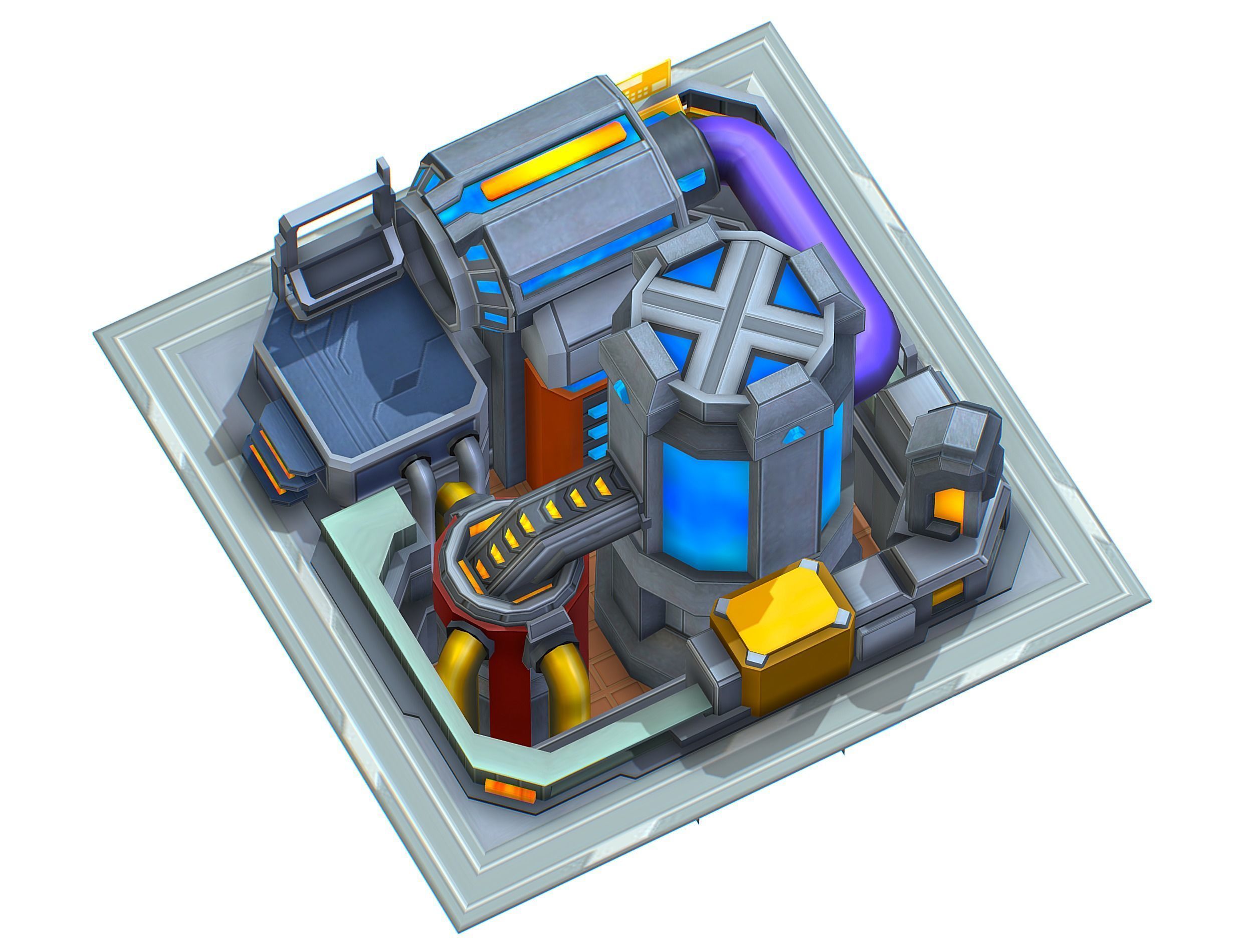 isometrical fuel rig platform station upgrade 5 Low-poly 3D model_1