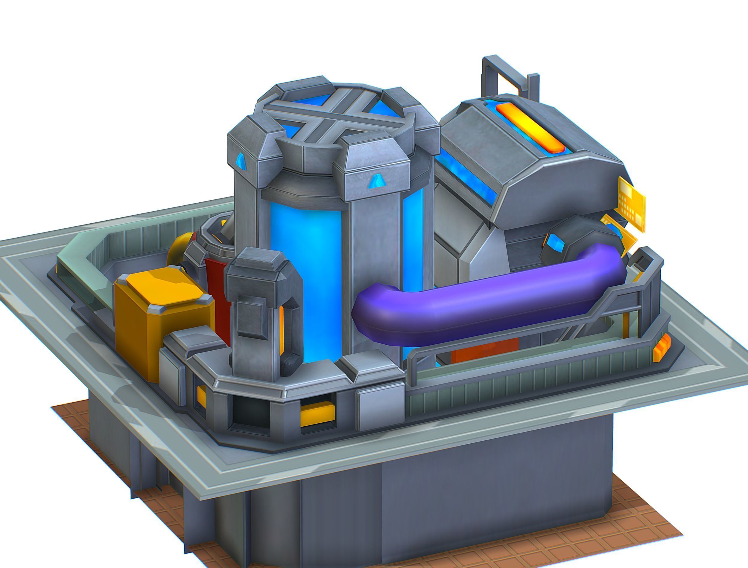 isometrical fuel rig platform station upgrade 5 Low-poly 3D model_13