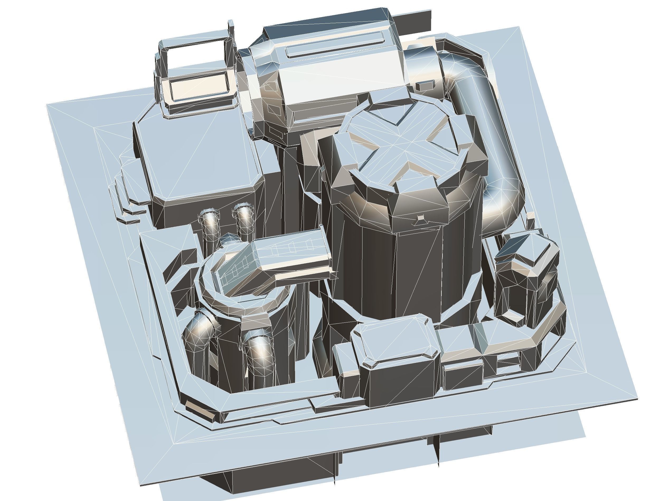 isometrical fuel rig platform station upgrade 5 Low-poly 3D model_25