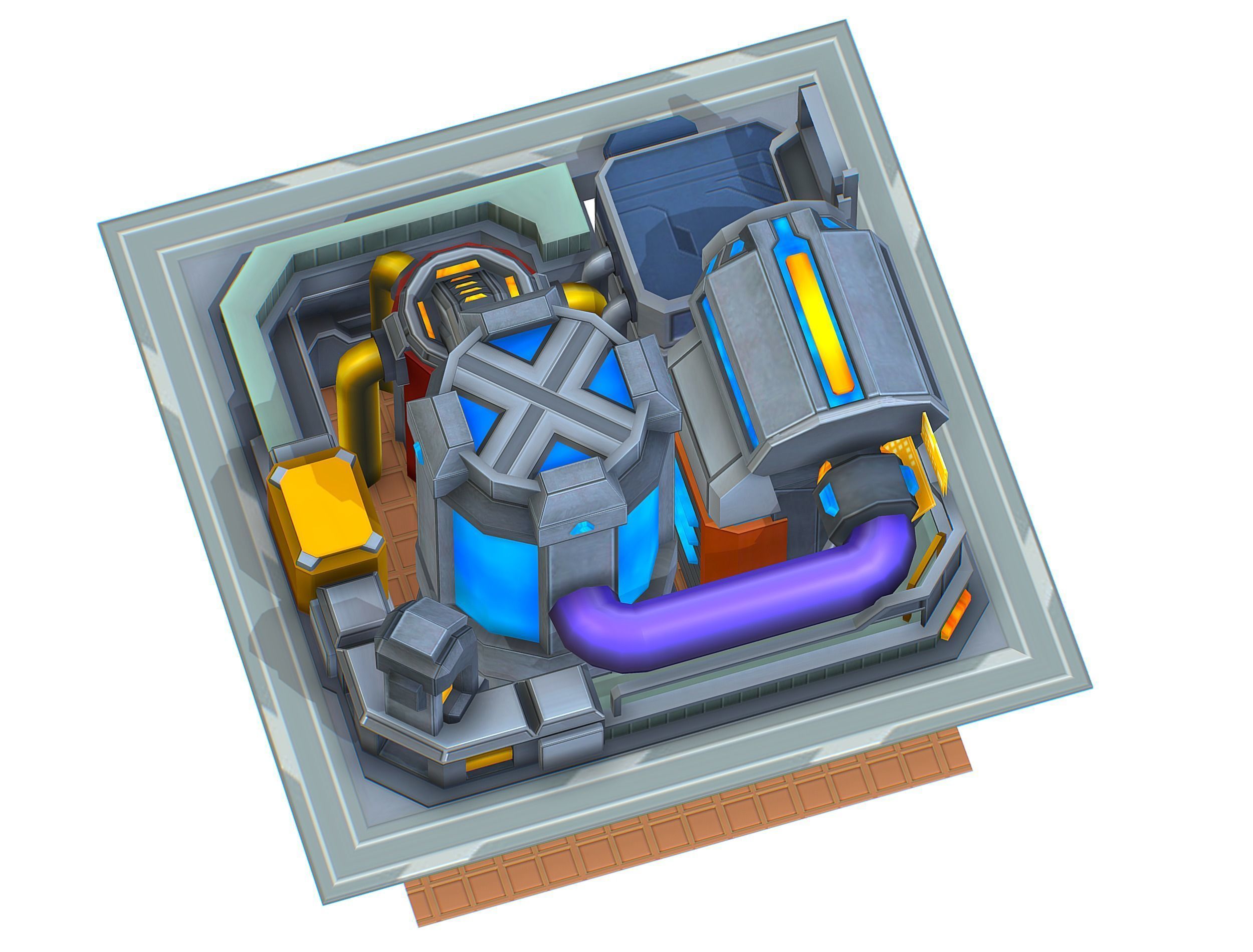 isometrical fuel rig platform station upgrade 5 Low-poly 3D model_4