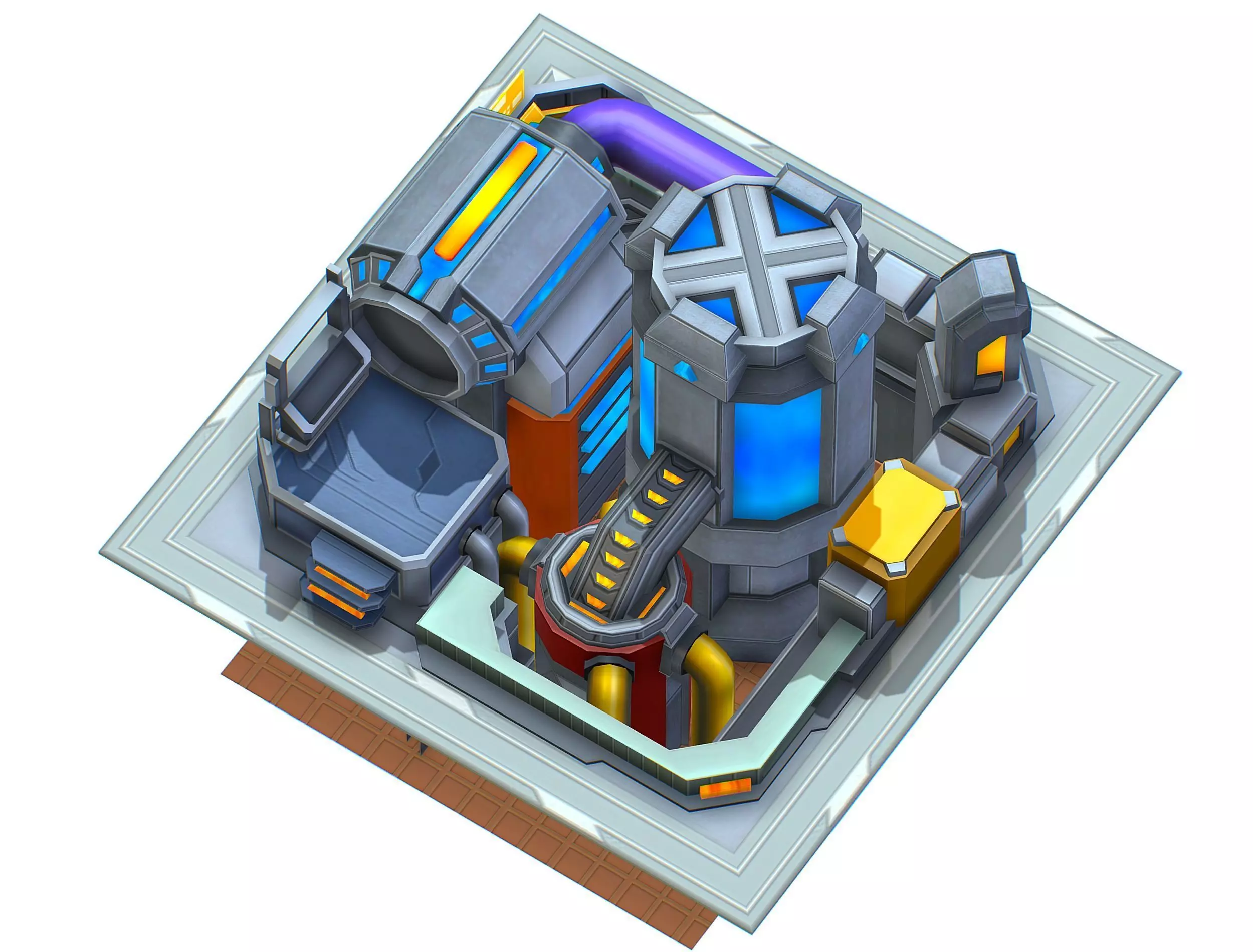 isometrical fuel rig platform station upgrade 5 Low-poly 3D model_0