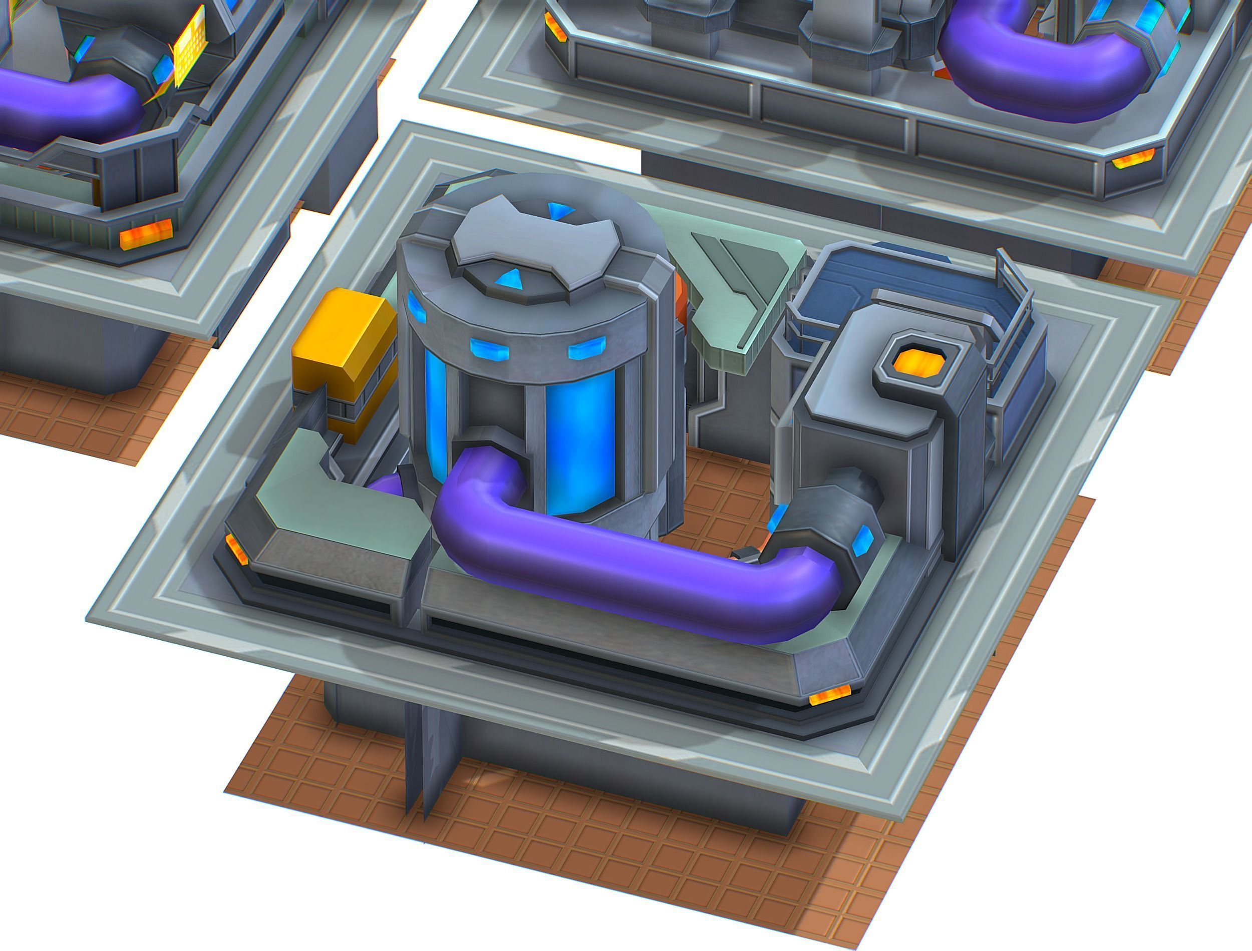 fuel rig platform station set Low-poly 3D model_16