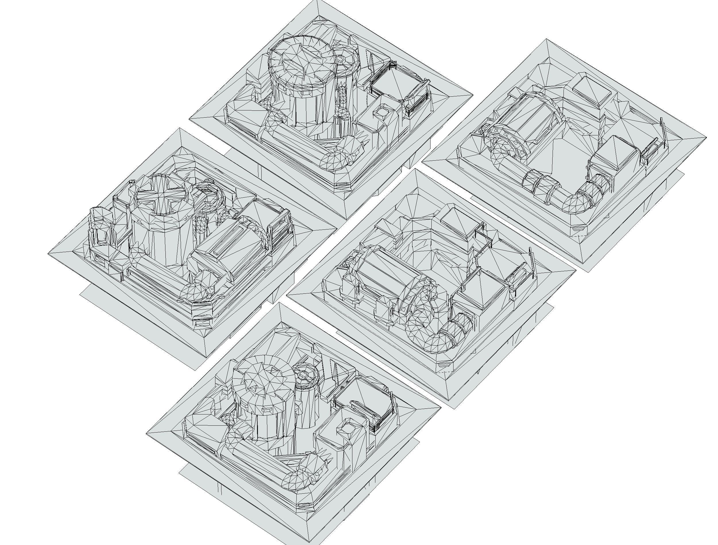 fuel rig platform station set Low-poly 3D model_28
