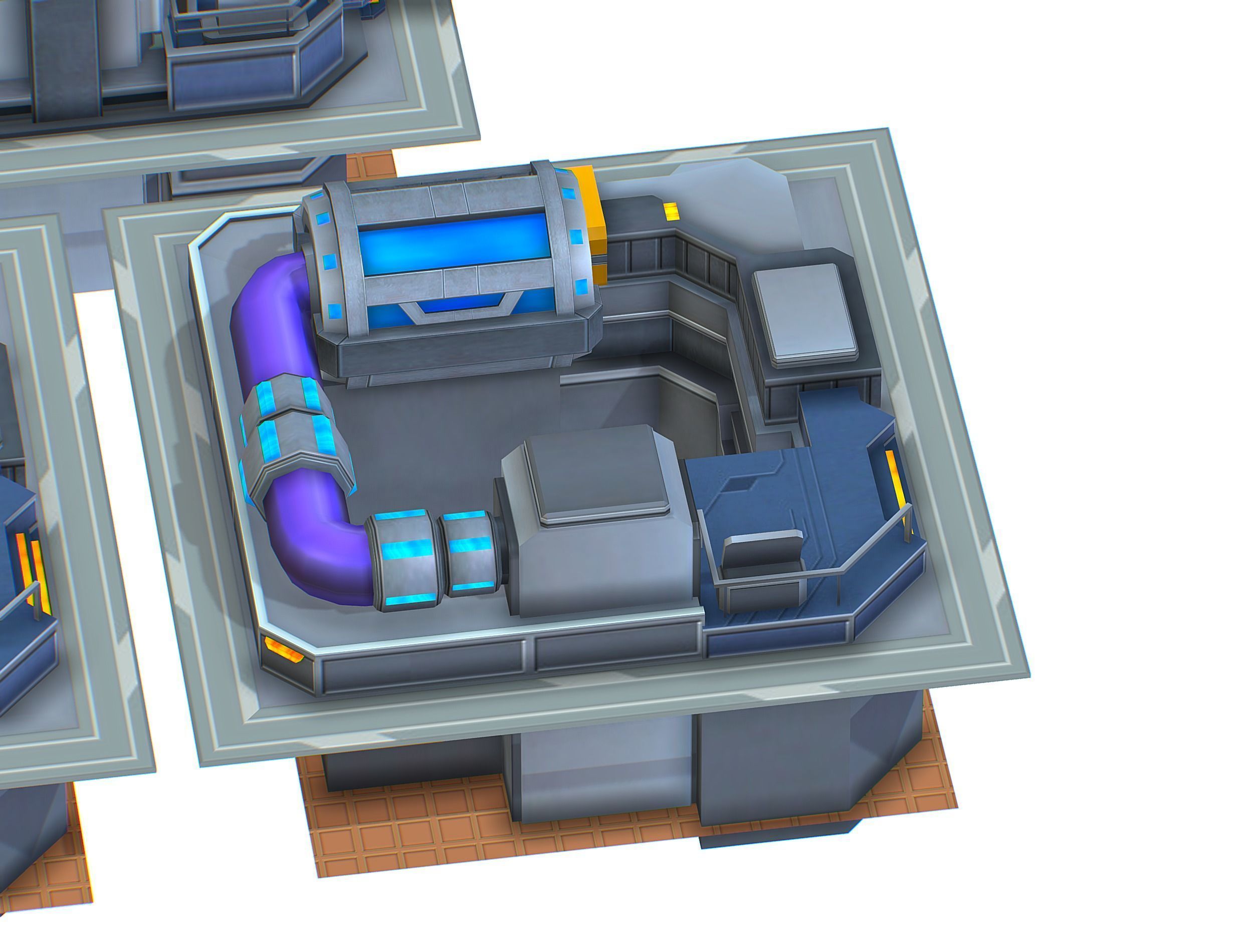 fuel rig platform station set Low-poly 3D model_18