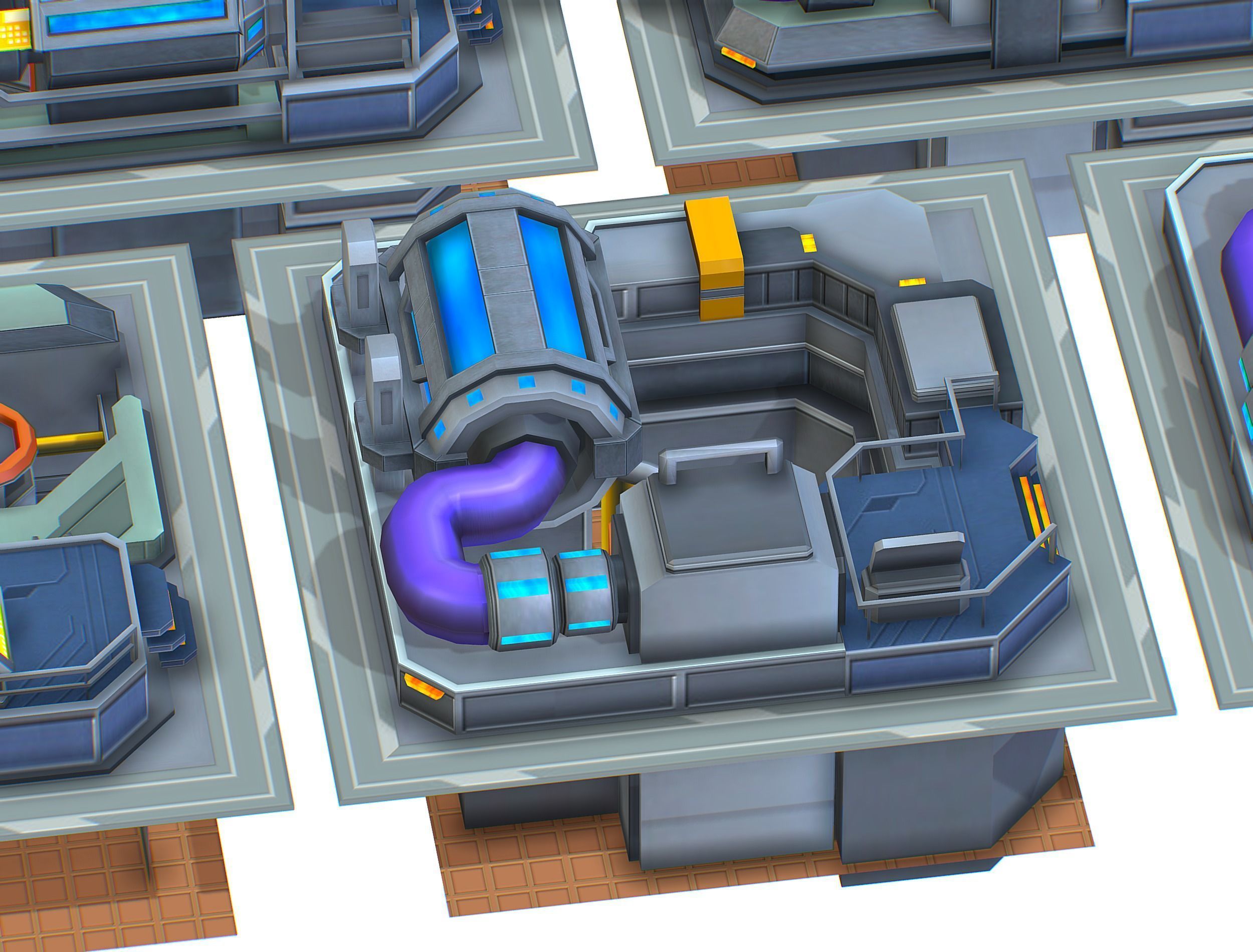 fuel rig platform station set Low-poly 3D model_17