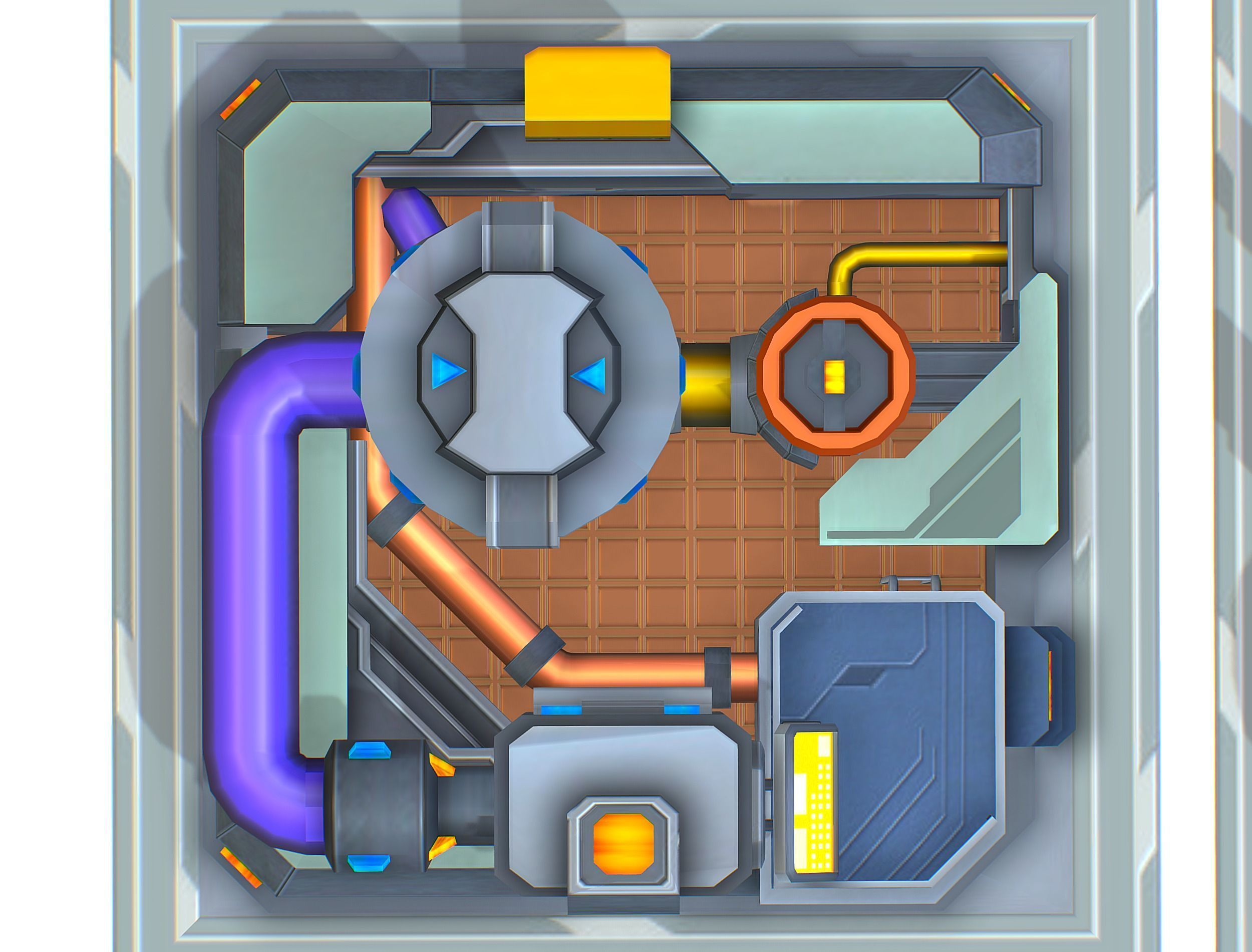 fuel rig platform station set Low-poly 3D model_22