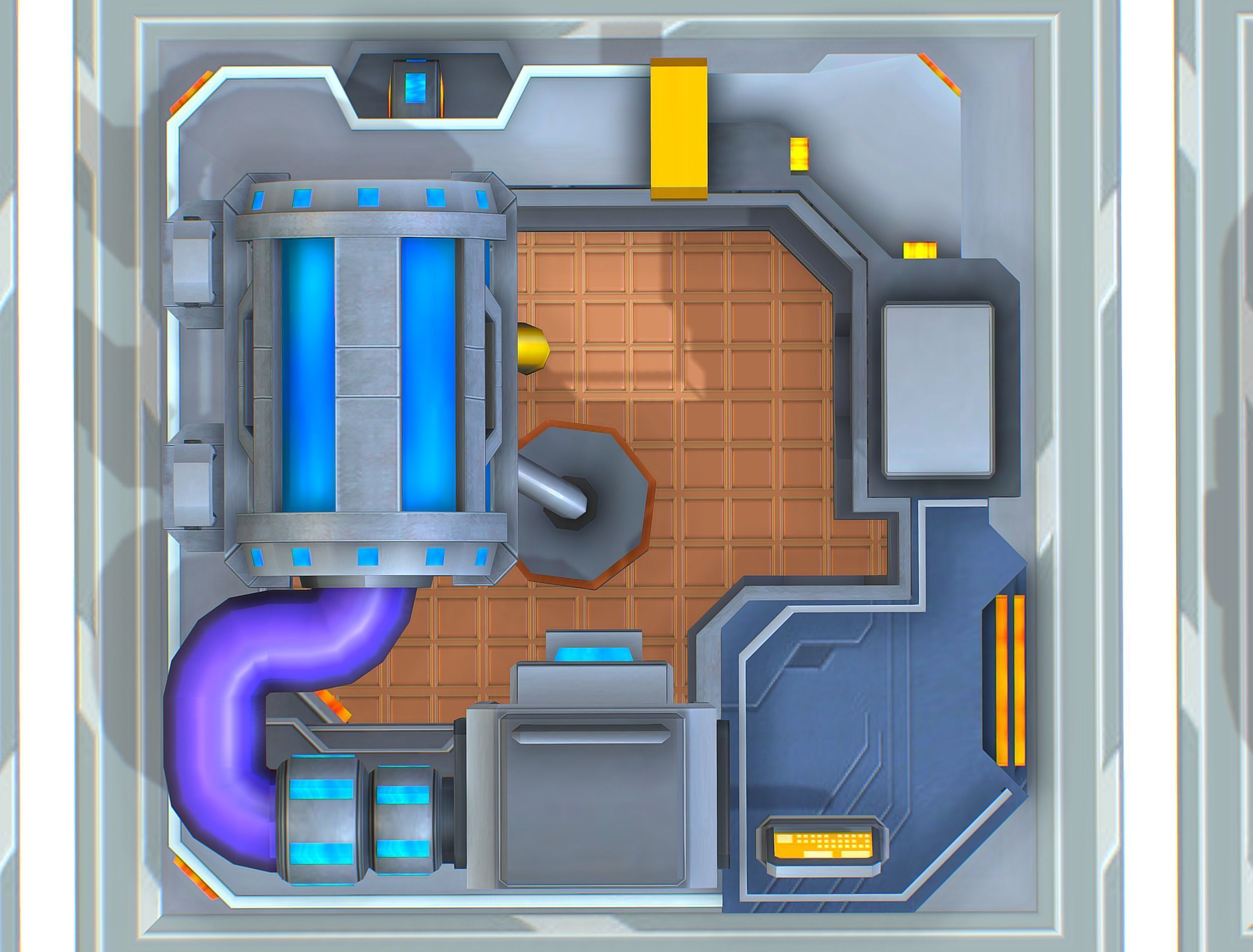 fuel rig platform station set Low-poly 3D model_23