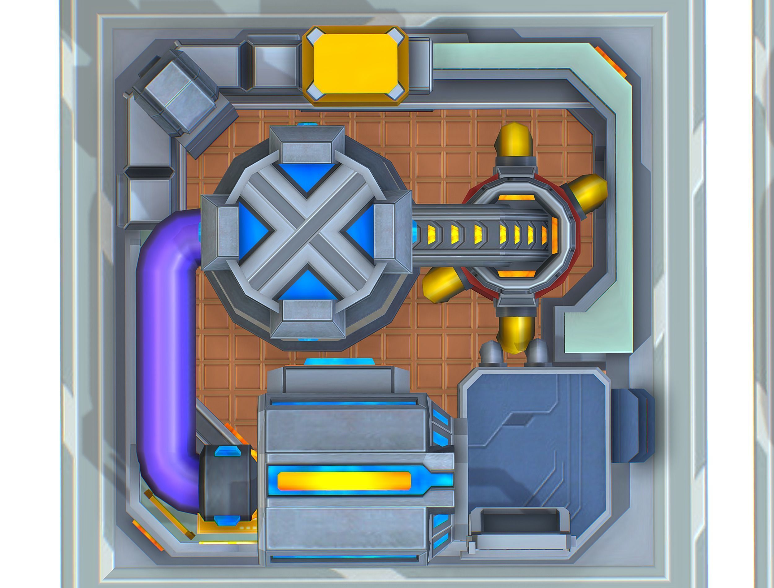 fuel rig platform station set Low-poly 3D model_21