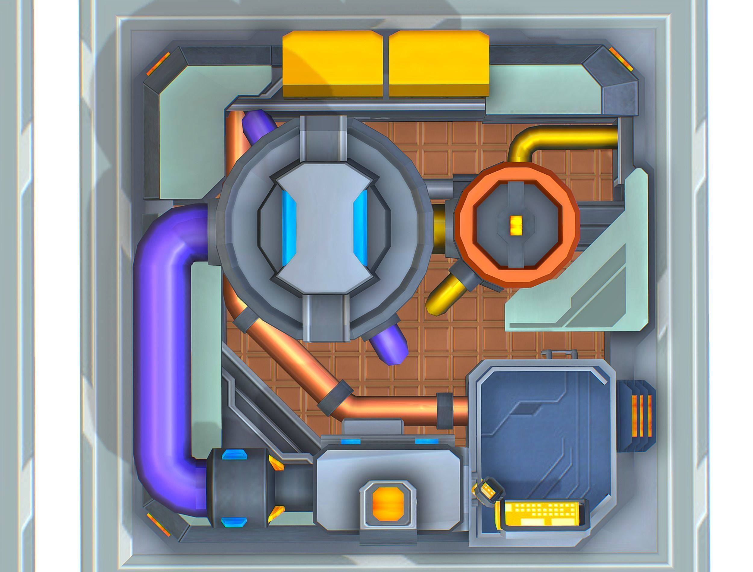 fuel rig platform station set Low-poly 3D model_20