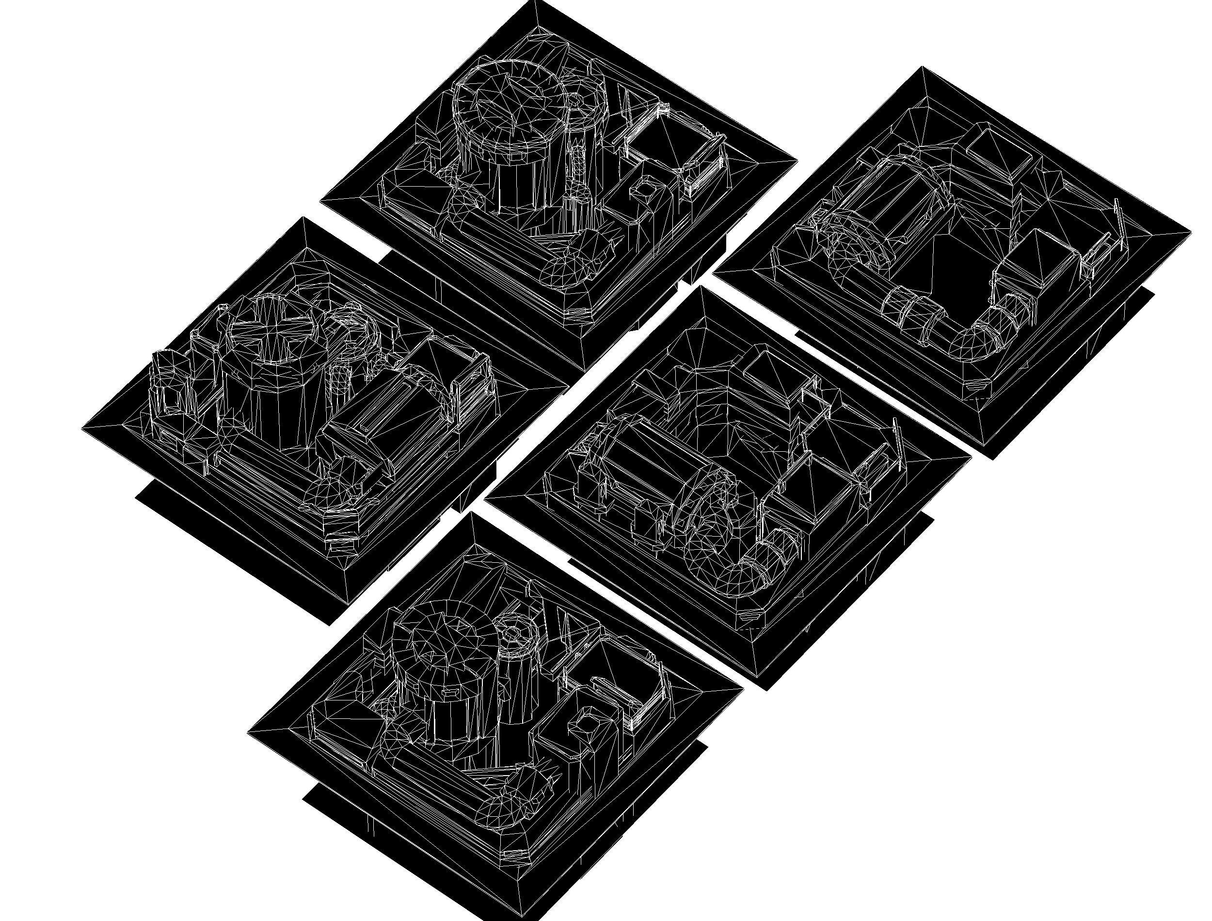 fuel rig platform station set Low-poly 3D model_26