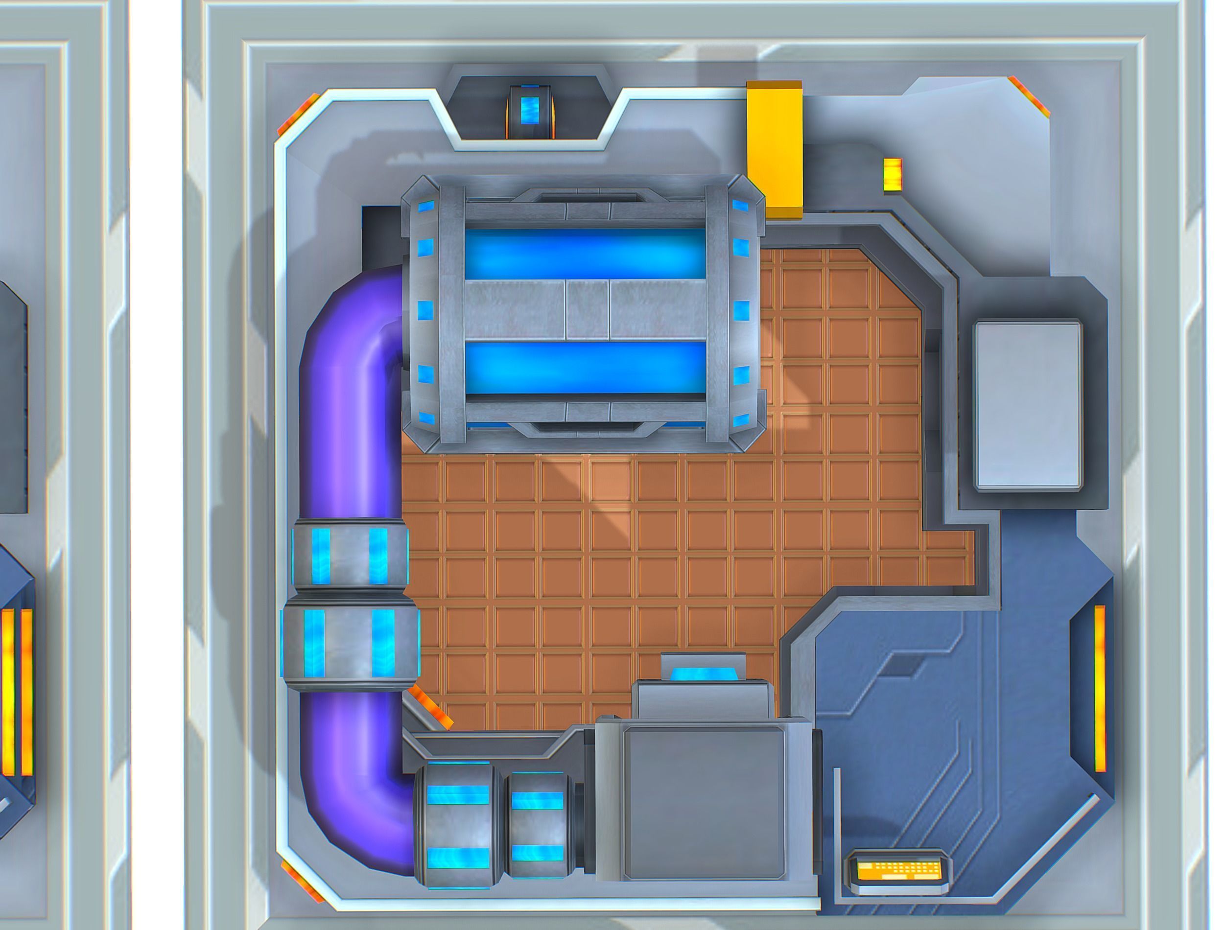 fuel rig platform station set Low-poly 3D model_24