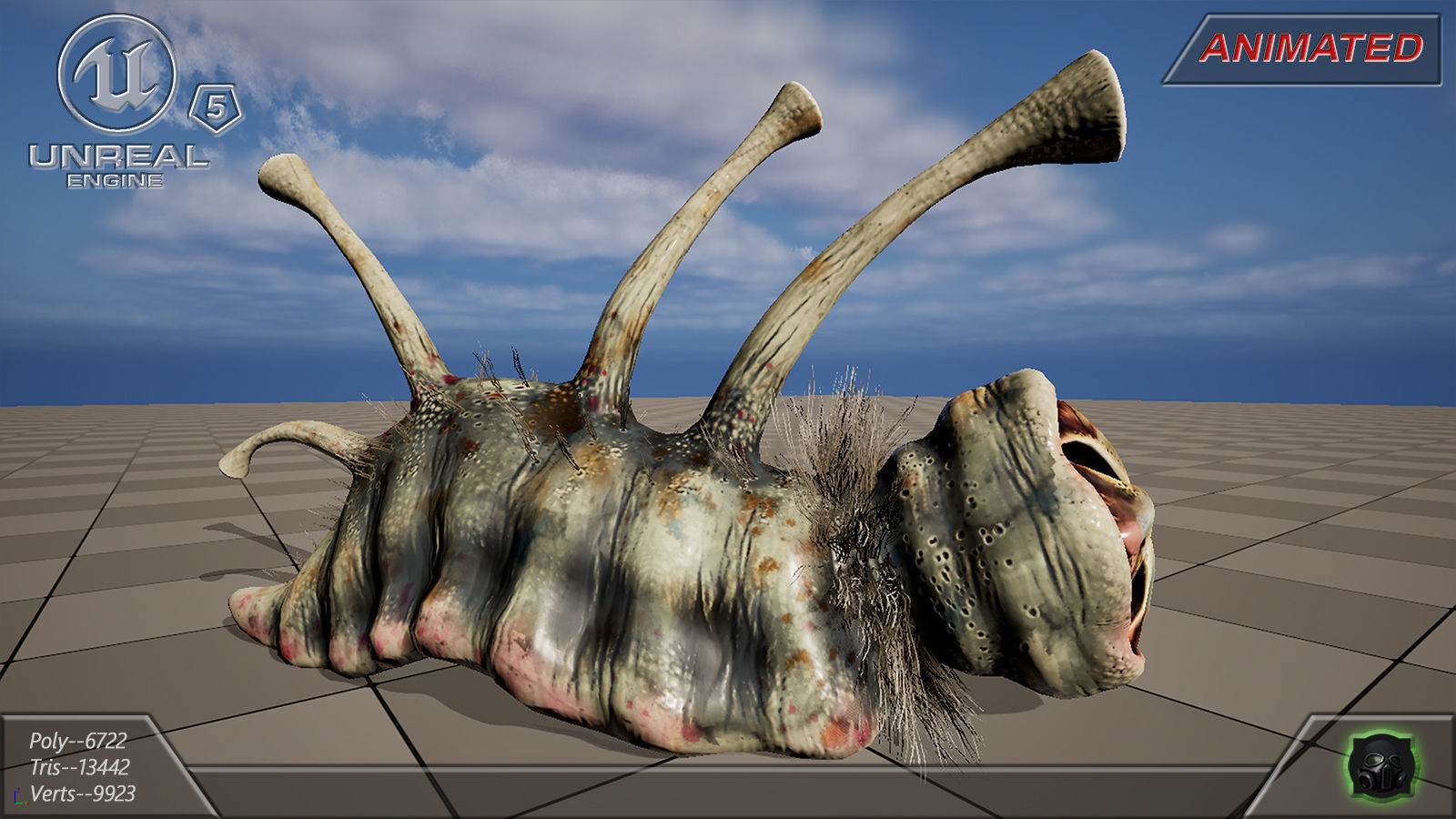 Alien Extraterrestrial Creature 09 Low-poly 3D model_6