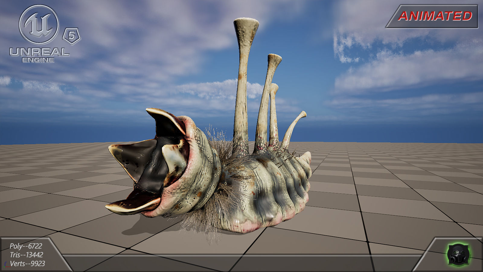 Alien Extraterrestrial Creature 09 Low-poly 3D model_2
