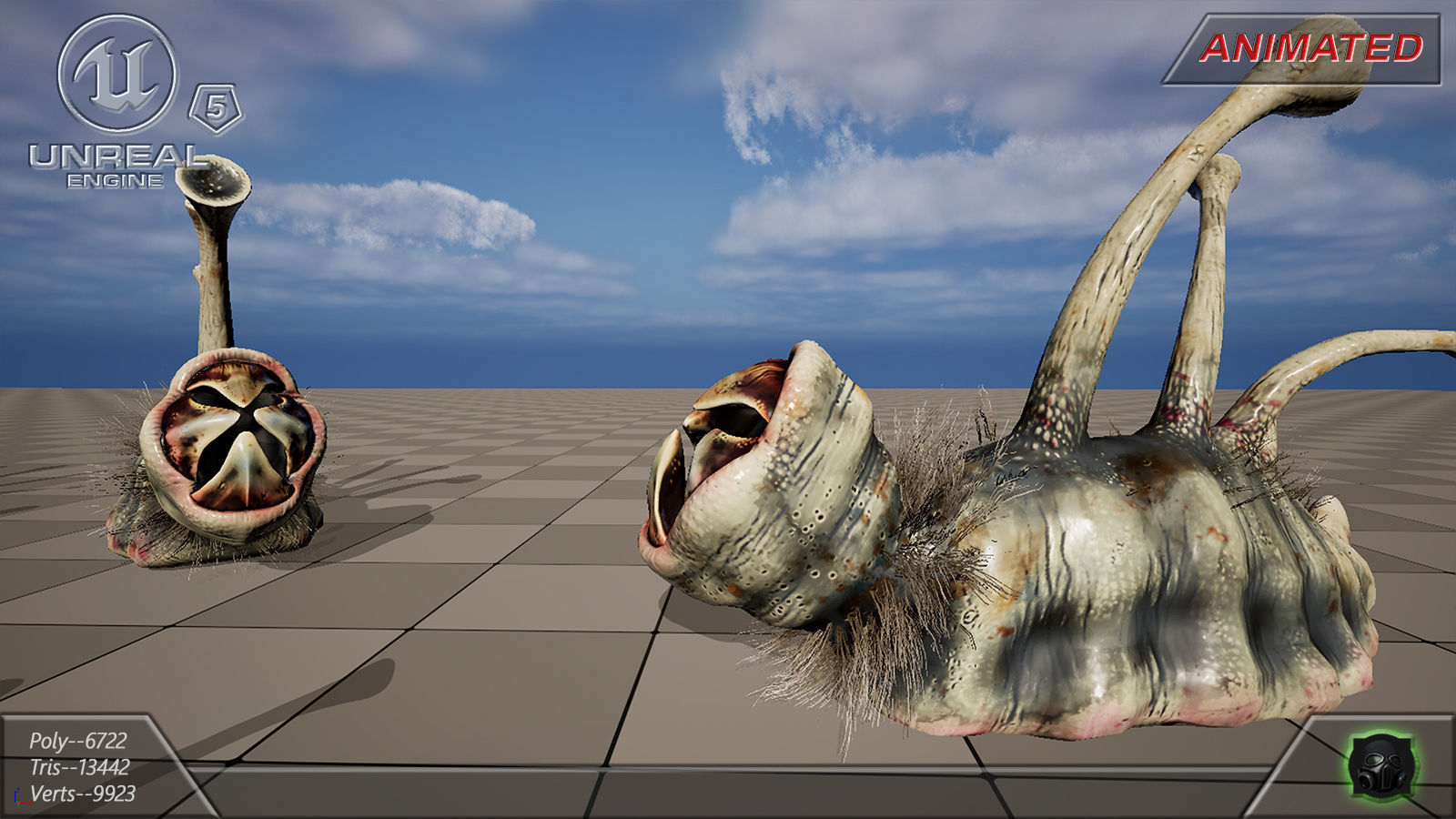 Alien Extraterrestrial Creature 09 Low-poly 3D model_8