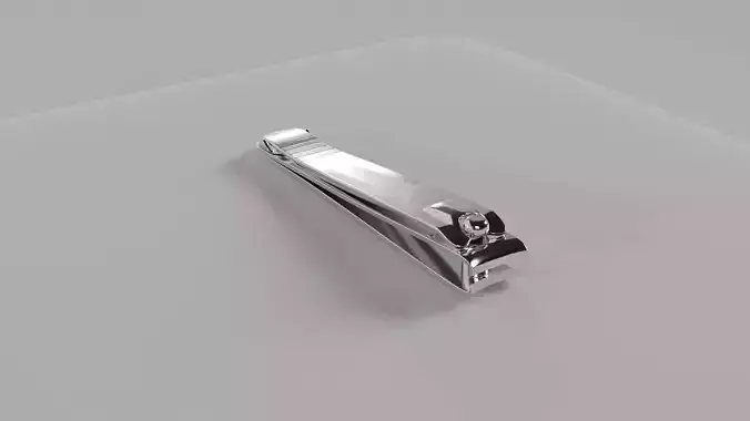 Nail clipper with nail cleaner - metal  Low-poly 3D model