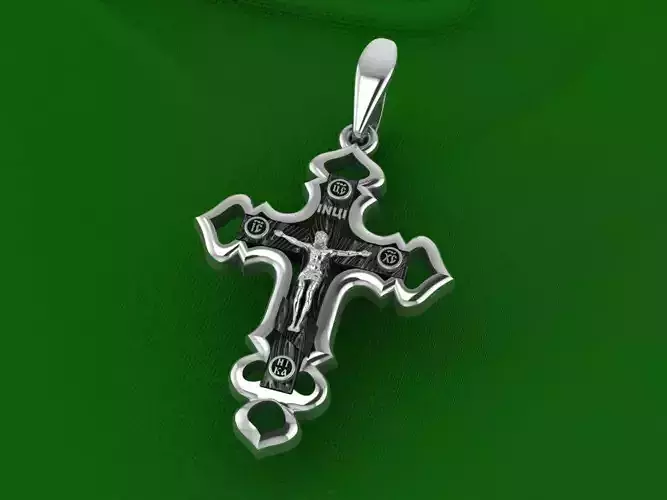 Cross christian pendant in sterling silver