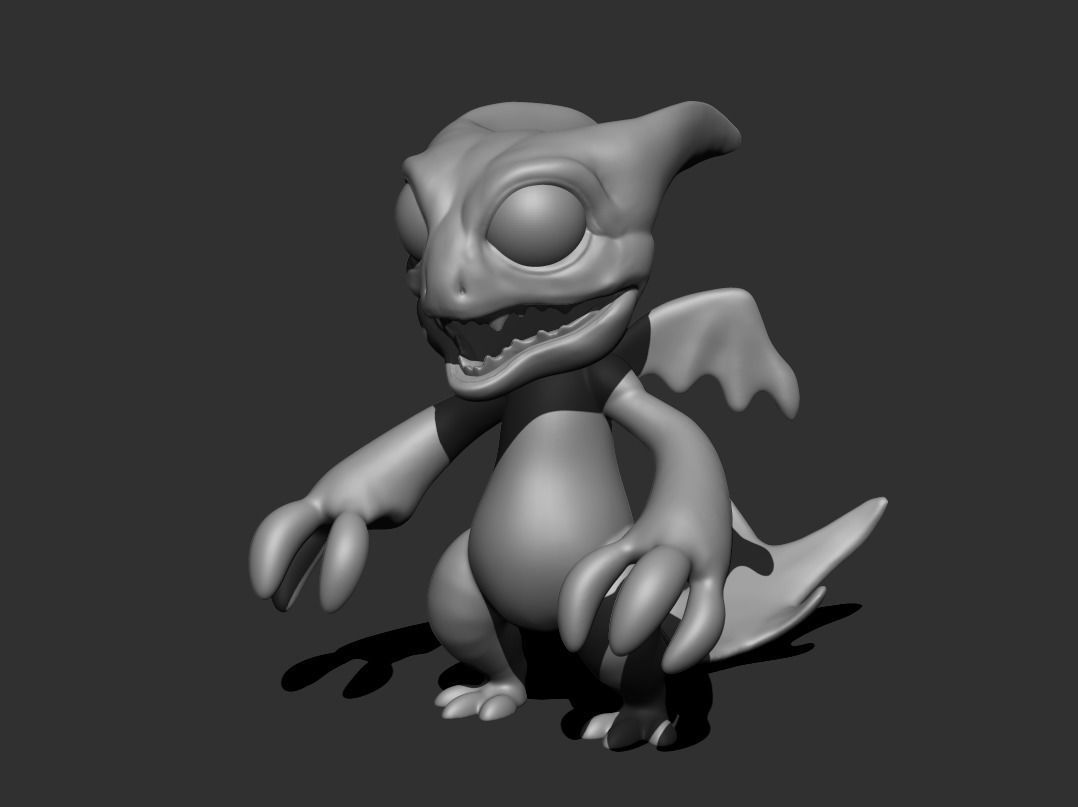 Mini Dragon Low-poly 3D model_7