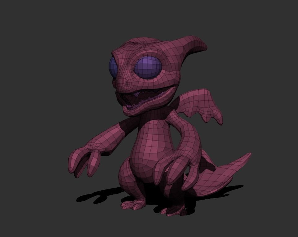 Mini Dragon Low-poly 3D model_9