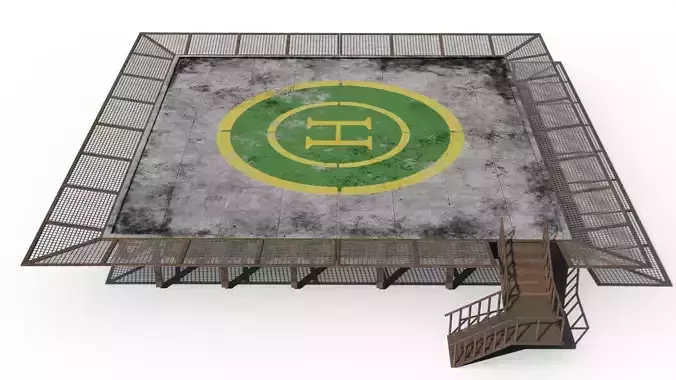 Helipad wooden floor with symbol